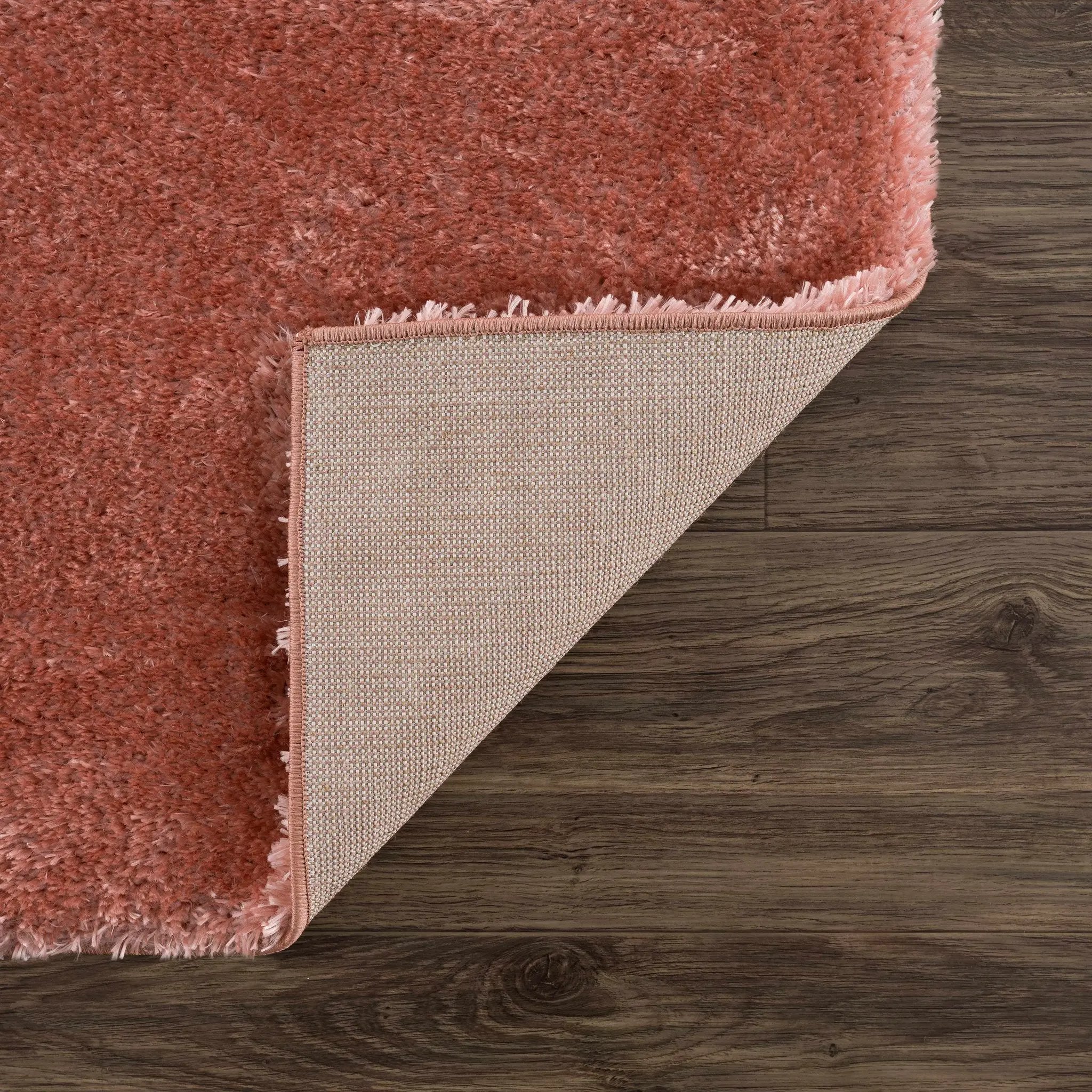 Rosava Dusty Pink Subtle Wavy Abstract Modern Minimalist Polyester Machine Woven Area Rug - Clearance by Boutique Rugs