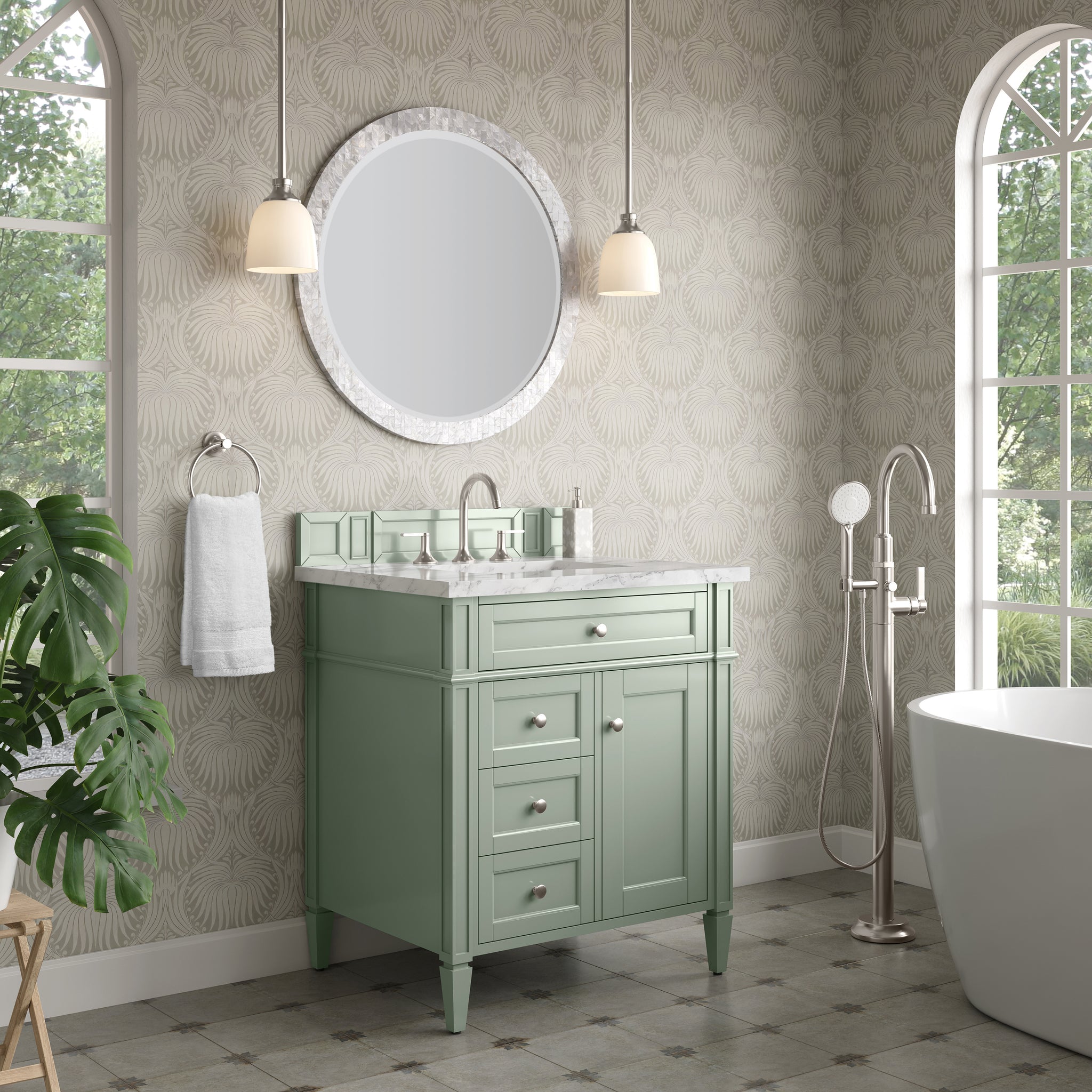 James Martin Brittany 30" Single Bathroom Vanity, Sage Green by James Martin