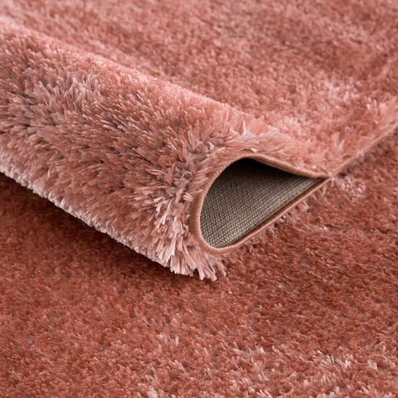 Rosava Dusty Pink Subtle Wavy Abstract Modern Minimalist Polyester Machine Woven Area Rug - Clearance by Boutique Rugs