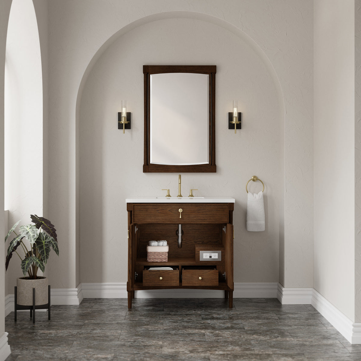 James Martin Kinnsden 36" Single Bathroom Vanity, Sable Oak, view 36
