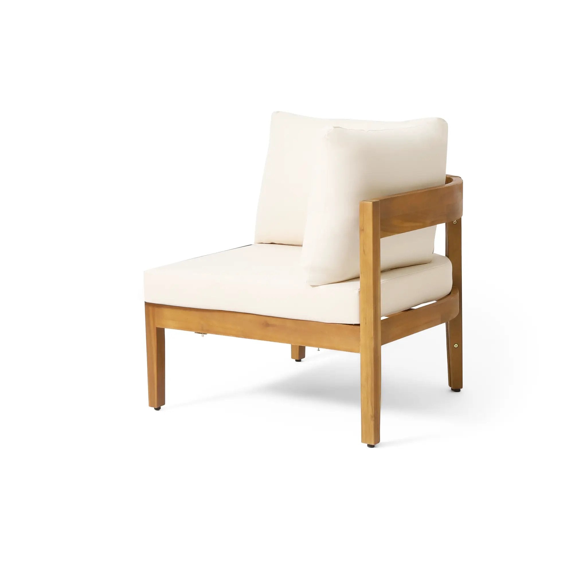 Brooklyn 3-Pieces Patio Conversation Set, Teak+Beige by HouseOfZazla