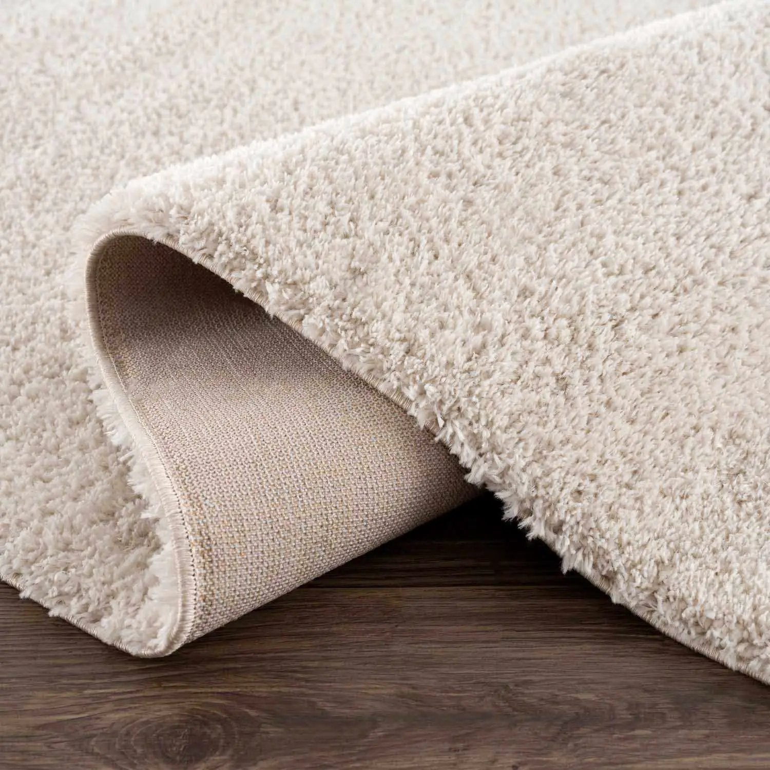 Velora Light Beige Wavy Abstract Modern Minimalist Polyester Machine Woven Area Rug by Boutique Rugs