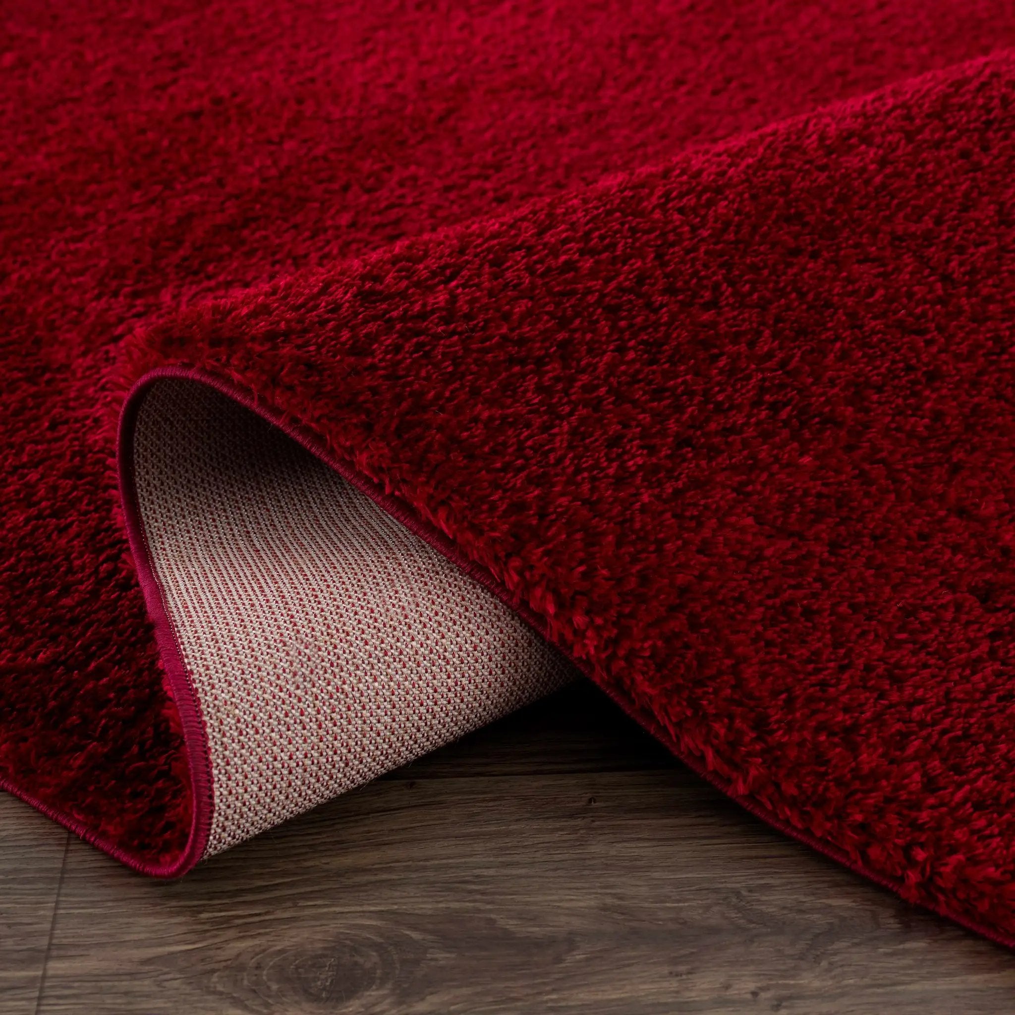 Heavenly Solid Red Plush Rug - Clearance by Boutique Rugs