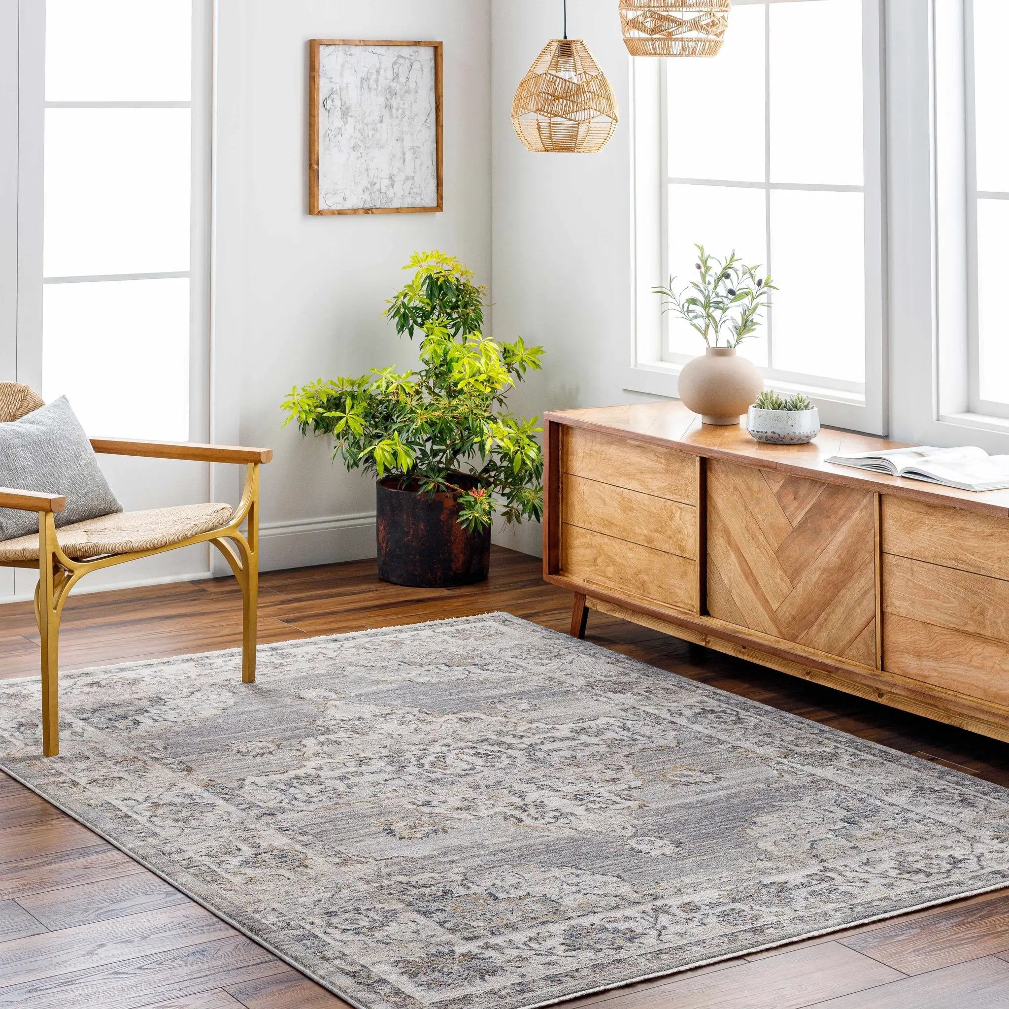 Cream Brown Zola Area Rug - Clearance by Boutique Rugs