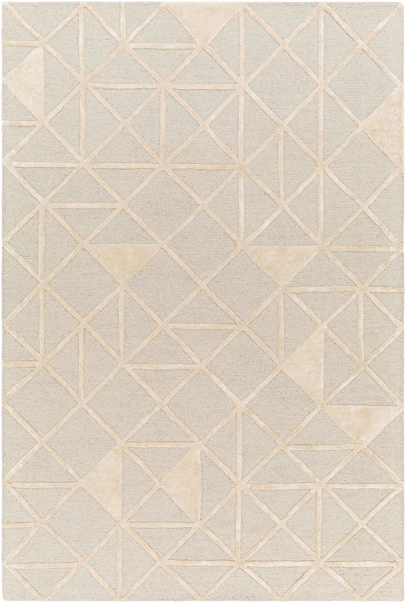 Botiu Blue Geometric Hand Tufted Wool Area Rug - Clearance by Boutique Rugs