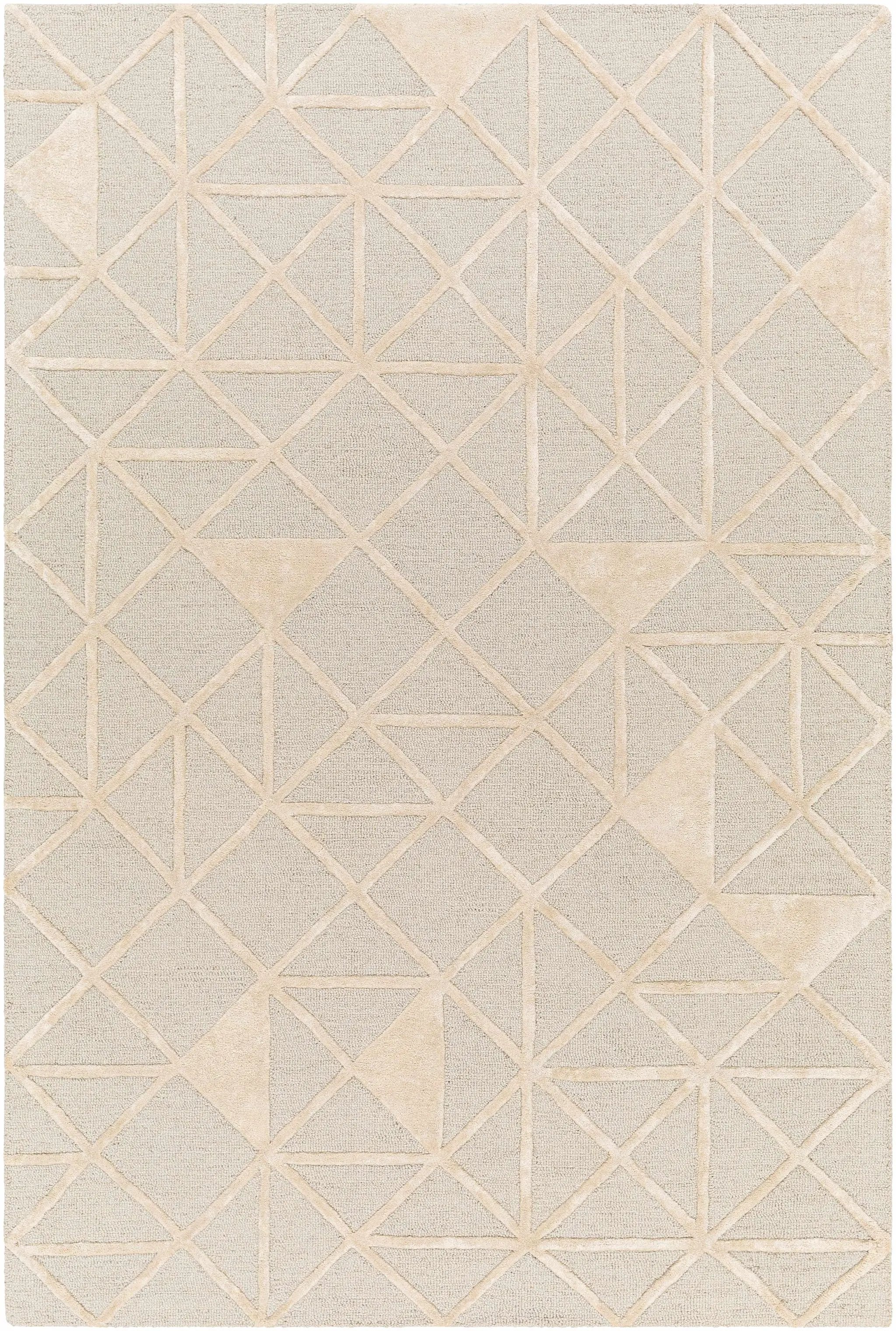 Botiu Blue Geometric Hand Tufted Wool Area Rug - Clearance by Boutique Rugs