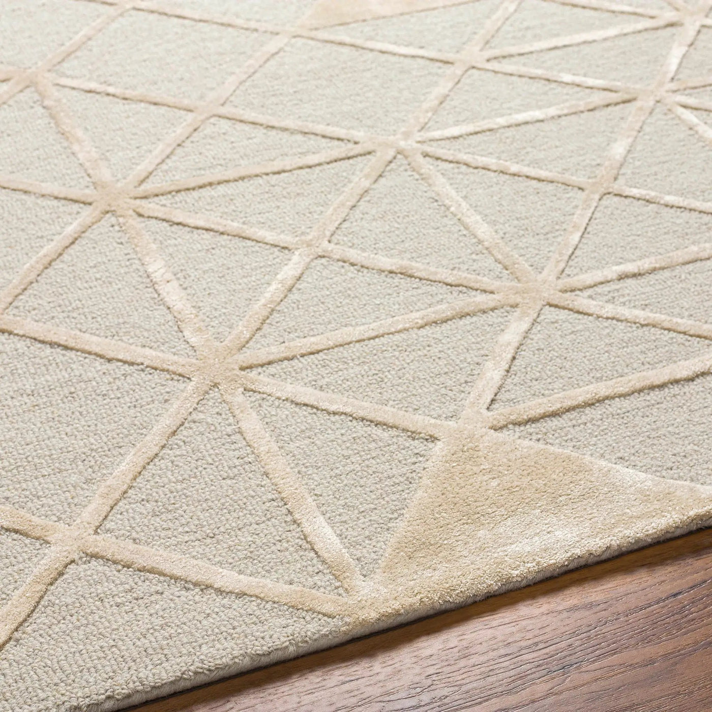 Botiu Blue Geometric Hand Tufted Wool Area Rug - Clearance by Boutique Rugs