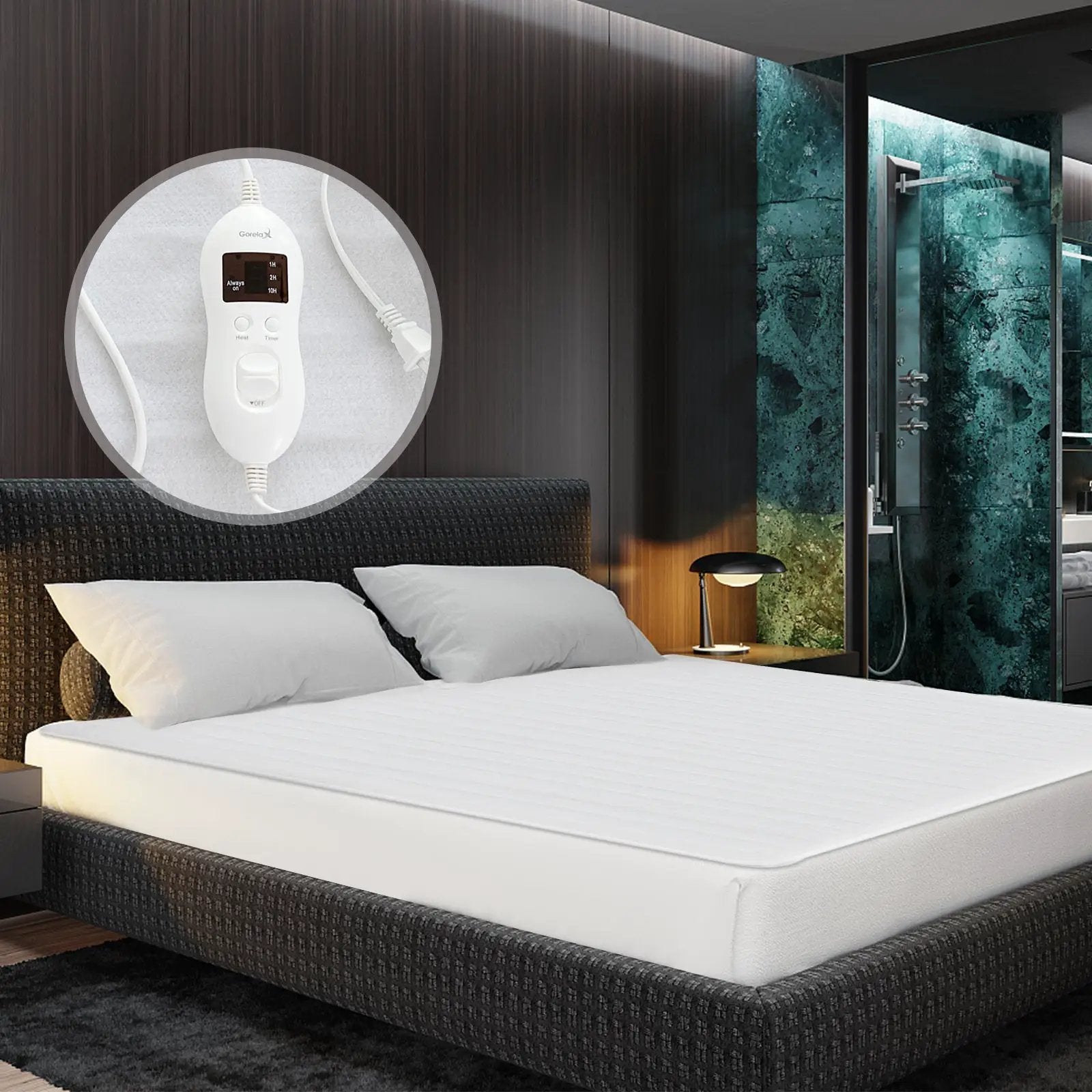 Safe Electric Heated Mattress Pad with 4 Size 8 Temperature 10-Hour Timer-Queen size by DirectDeals