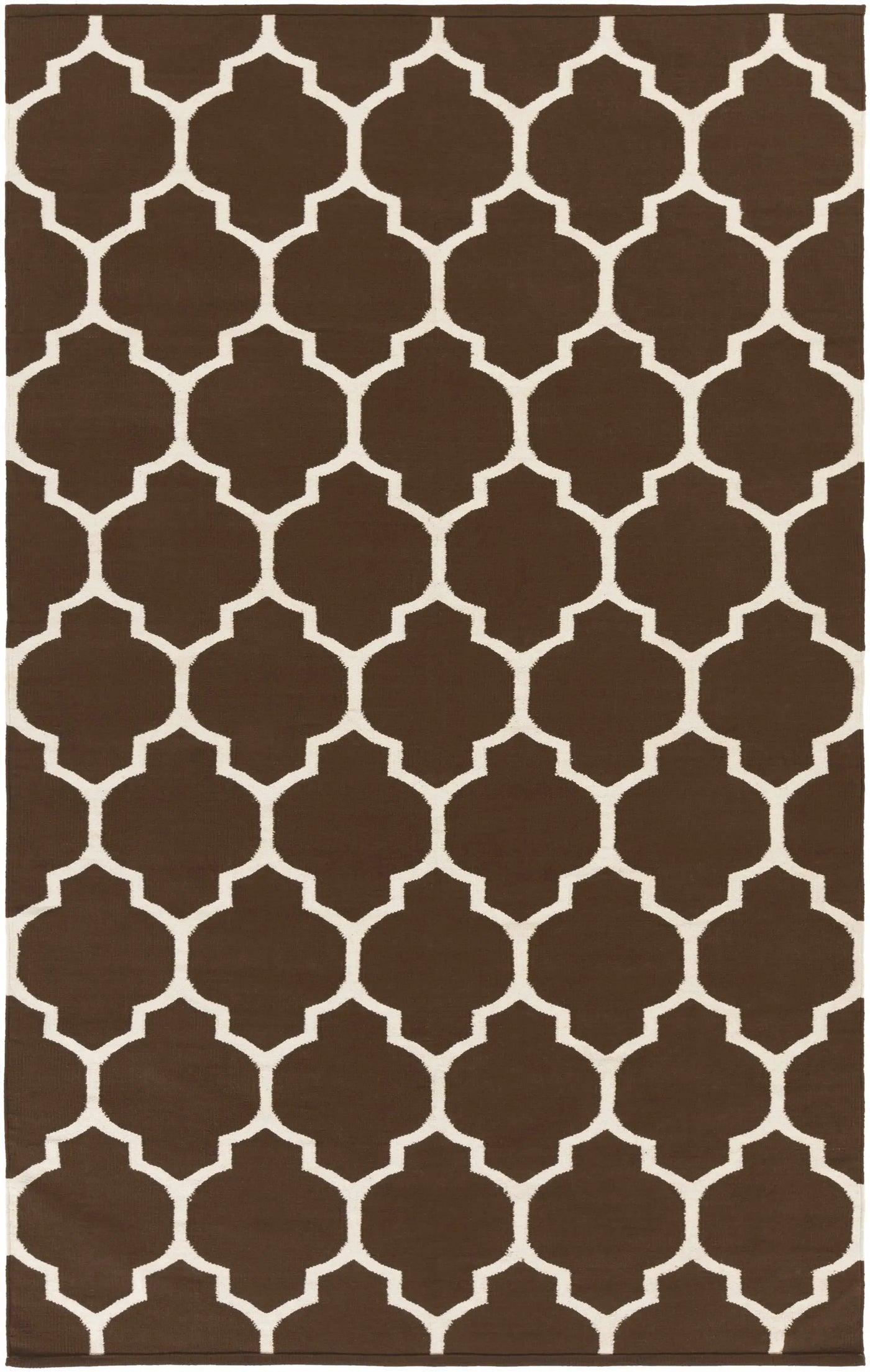 Ragan Brown Trellis Cotton Rug - Clearance by Boutique Rugs