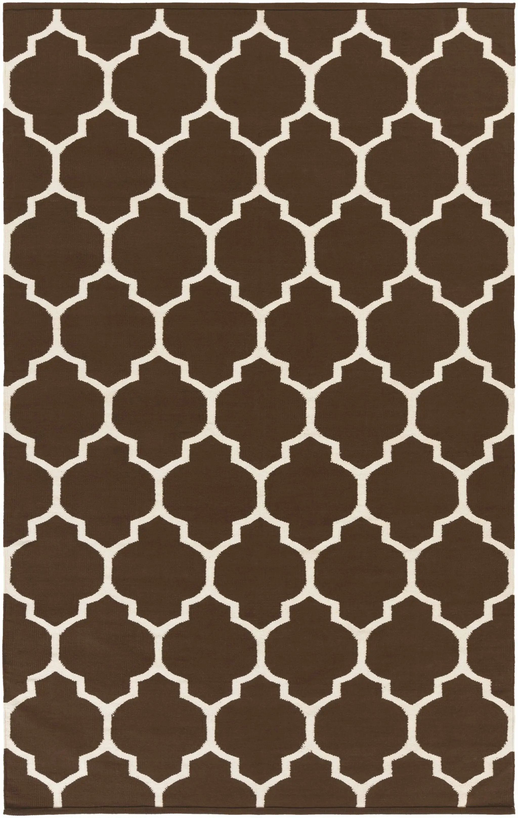 Ragan Brown Trellis Cotton Rug - Clearance by Boutique Rugs