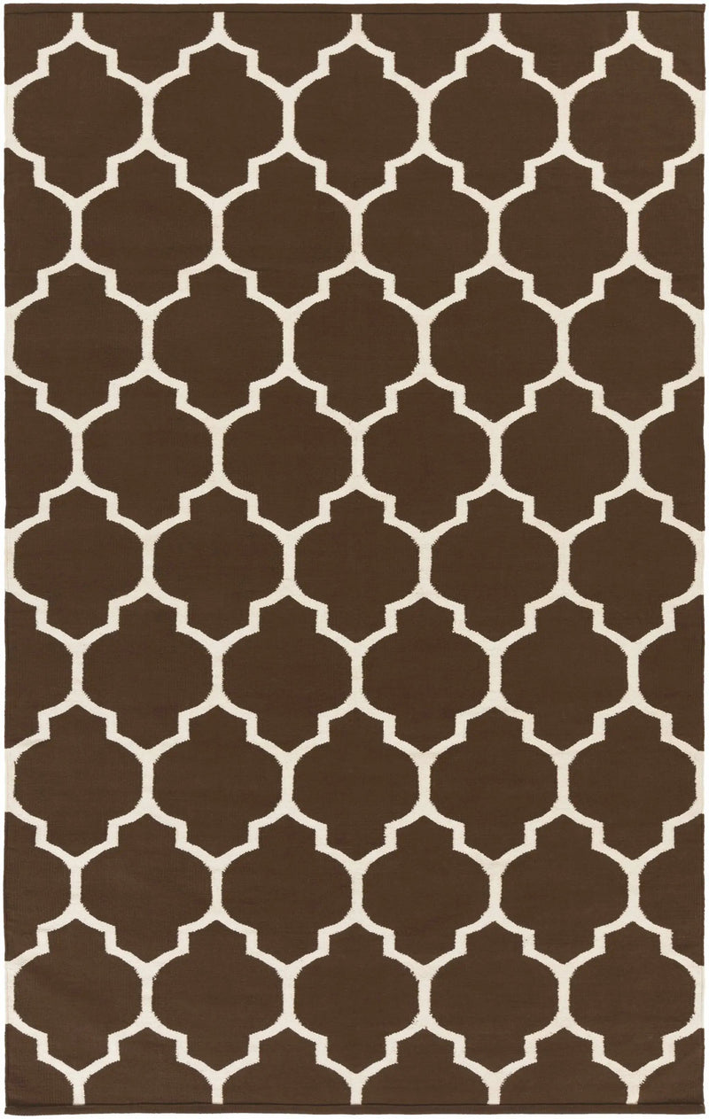 Ragan Brown Trellis Cotton Rug - Clearance by Boutique Rugs
