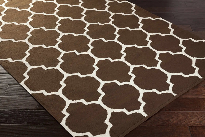 Ragan Brown Trellis Cotton Rug - Clearance by Boutique Rugs