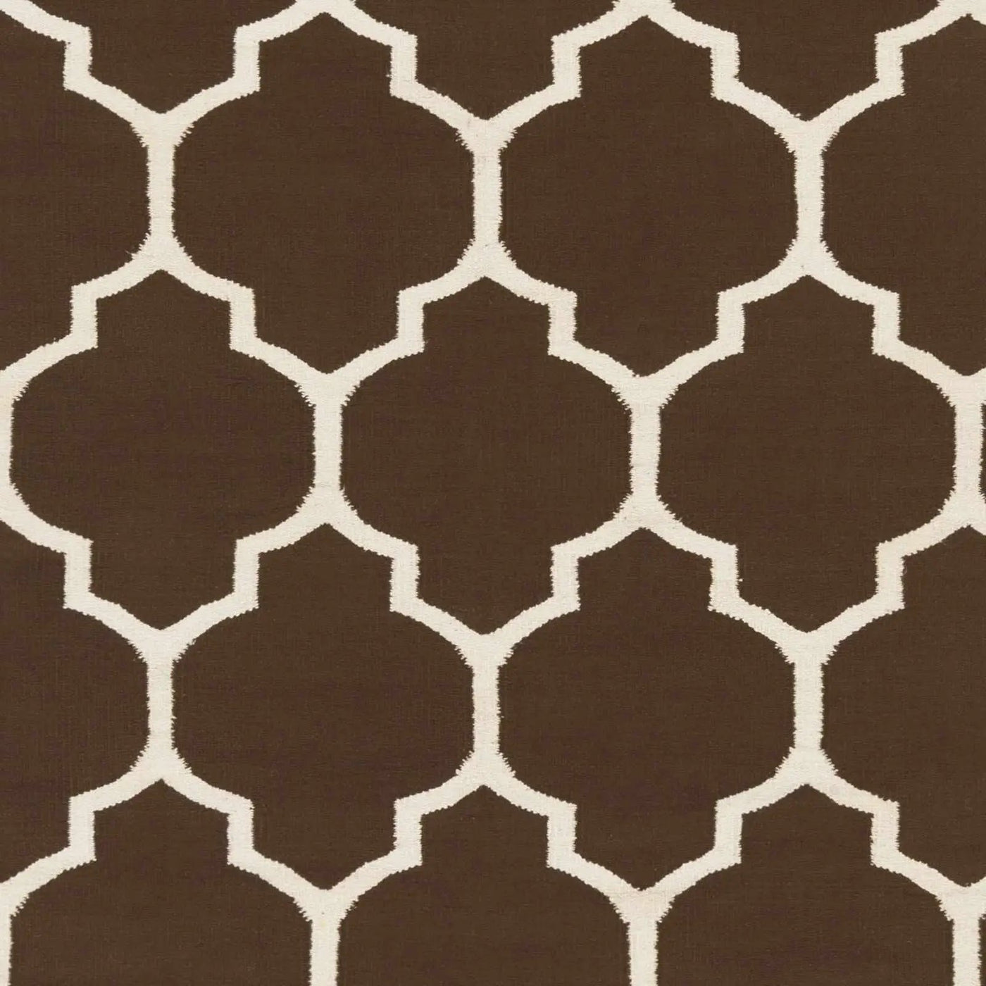 Ragan Brown Trellis Cotton Rug - Clearance by Boutique Rugs