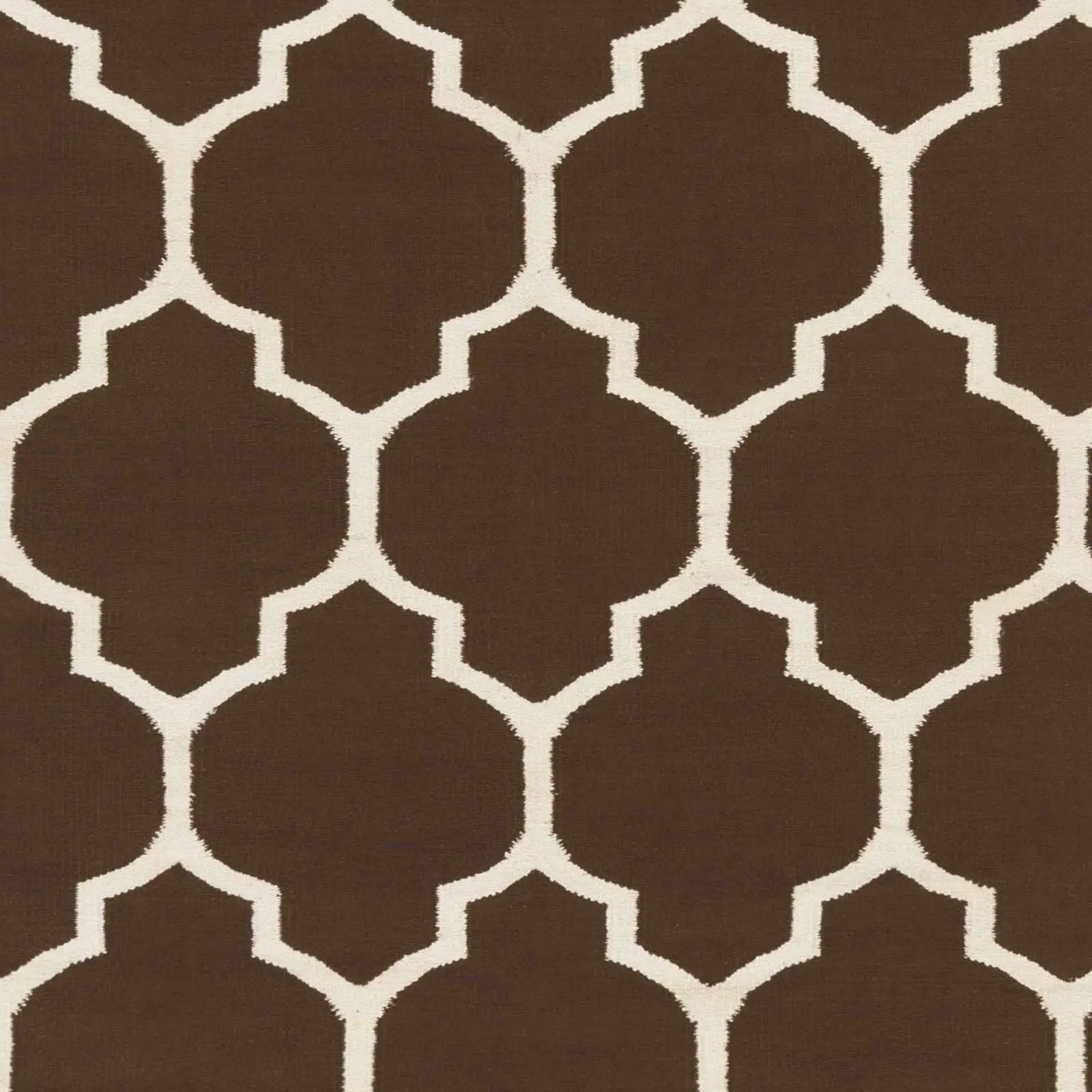 Ragan Brown Trellis Cotton Rug - Clearance by Boutique Rugs