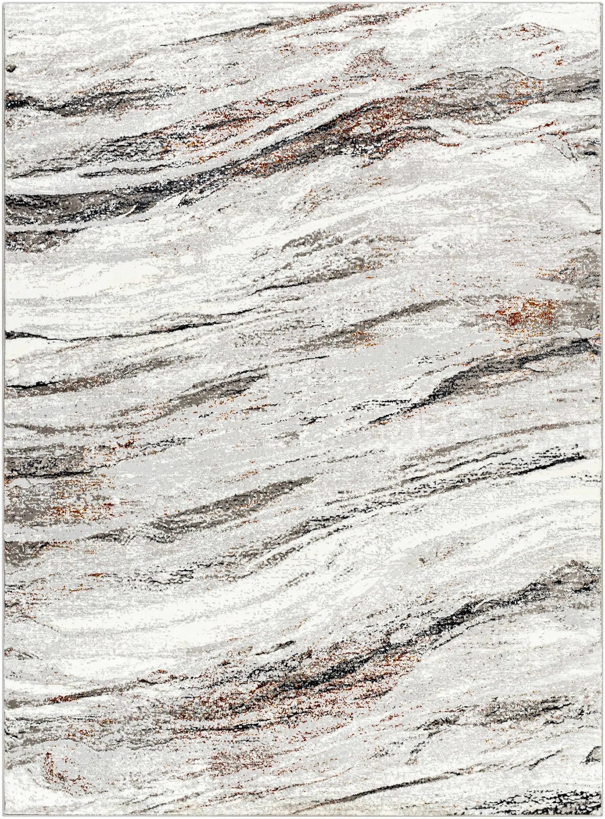 Glain Gray & Brown Marble Area Rug - Clearance by Boutique Rugs