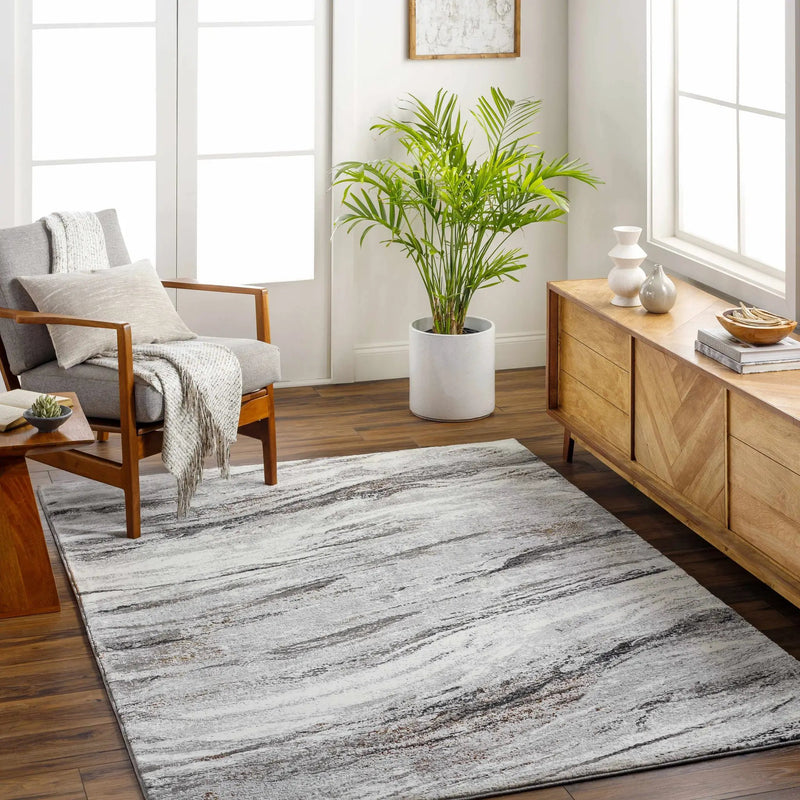 Glain Gray & Brown Marble Area Rug - Clearance by Boutique Rugs
