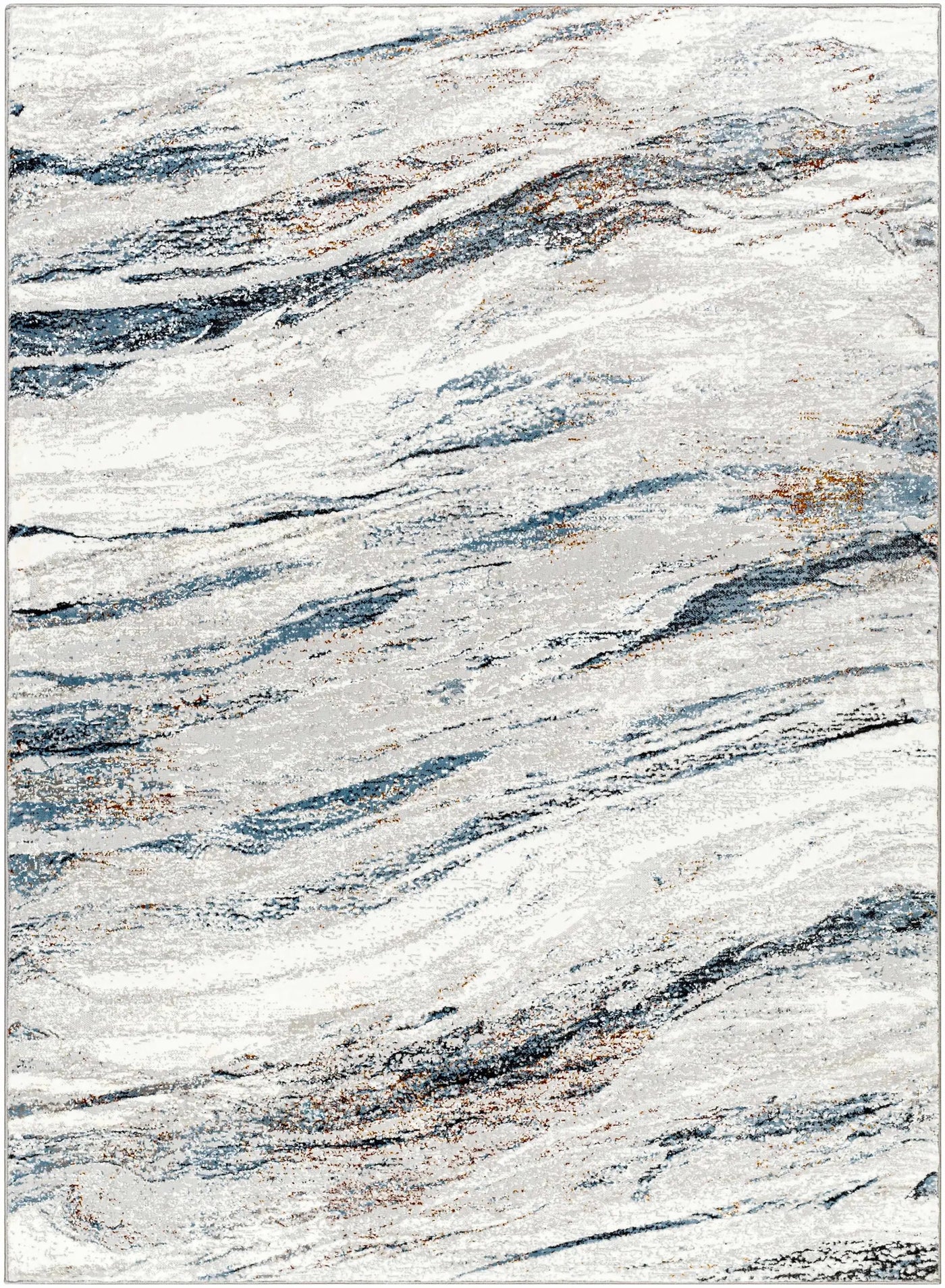 Glain Gray & Blue Marble Area Rug by Boutique Rugs