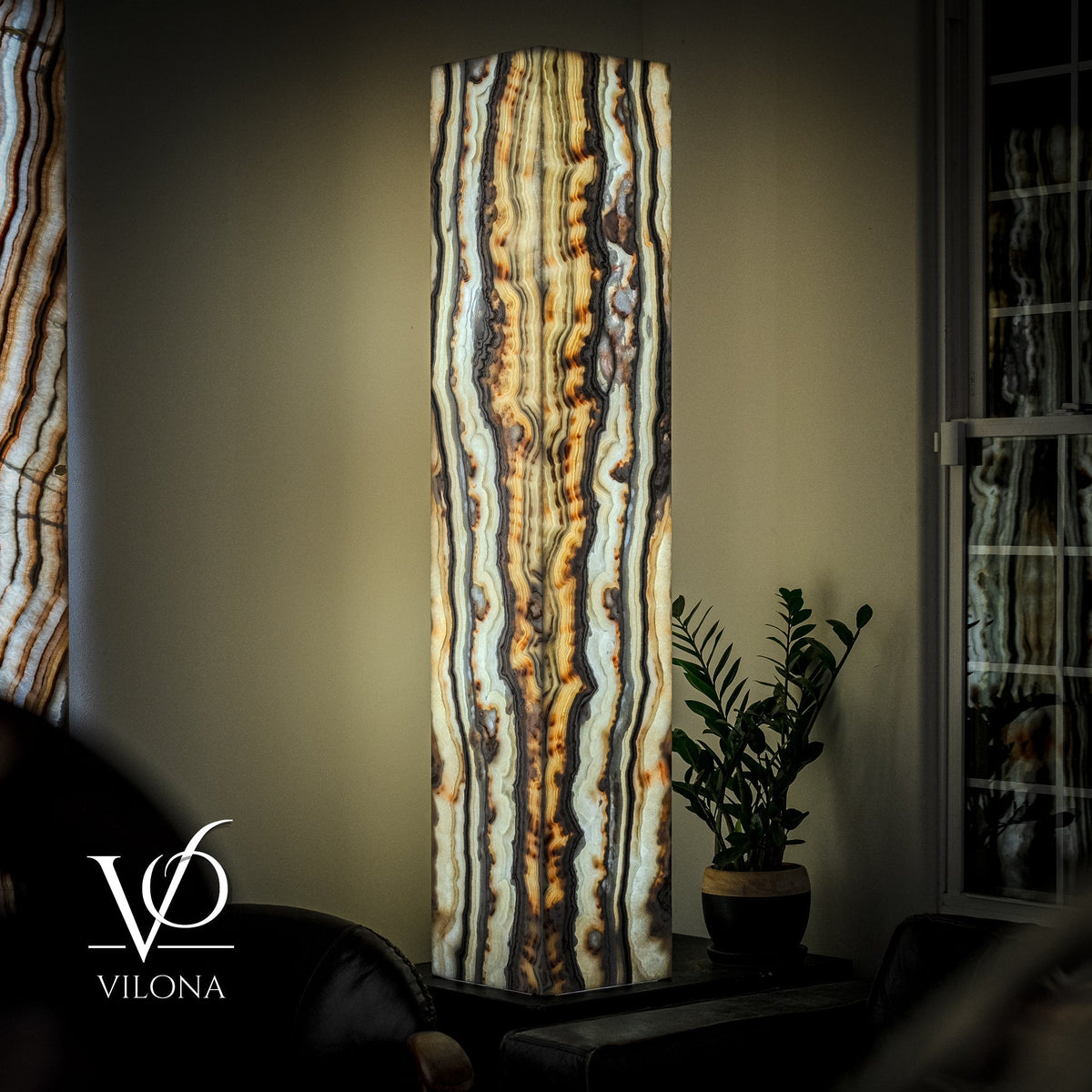 Sahara Onyx Floor Lamp - Large - 63"H x 12"W - Square - #1, photo 8 of 13