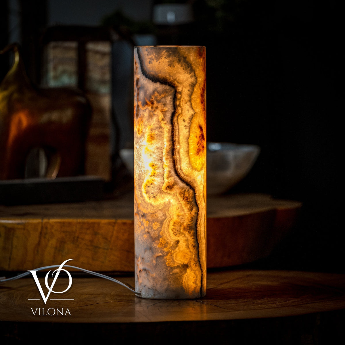 Sahara Onyx Lamp (Cylinder Table Lamp #11), photo 2 of 5