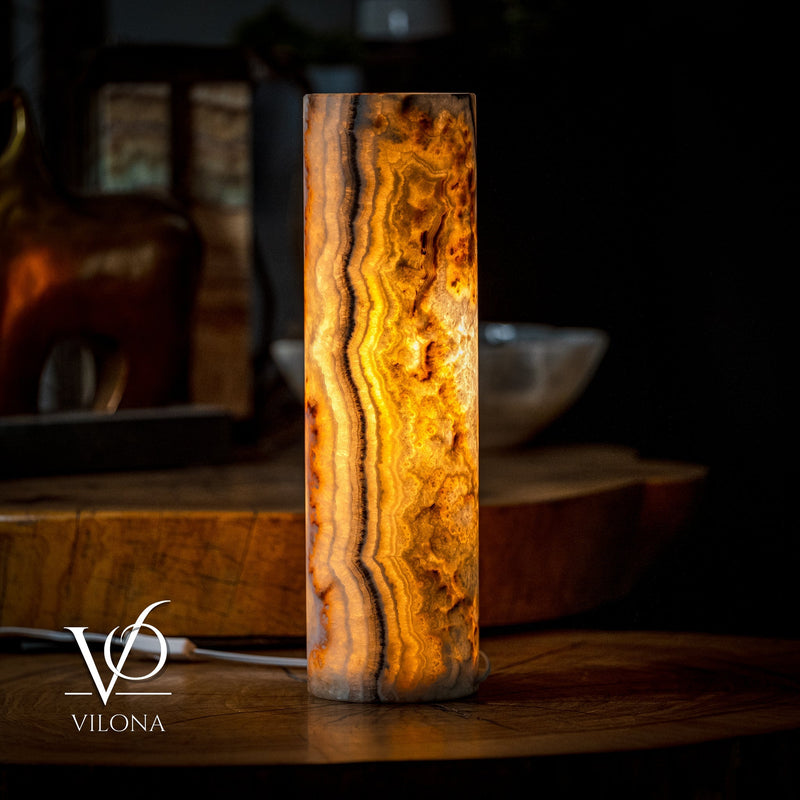 Sahara Onyx Lamp (Cylinder Table Lamp #11), photo 3 of 5
