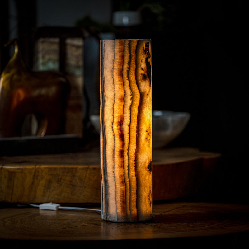 Sahara Onyx Lamp (Cylinder Table Lamp #15), photo 2 of 7