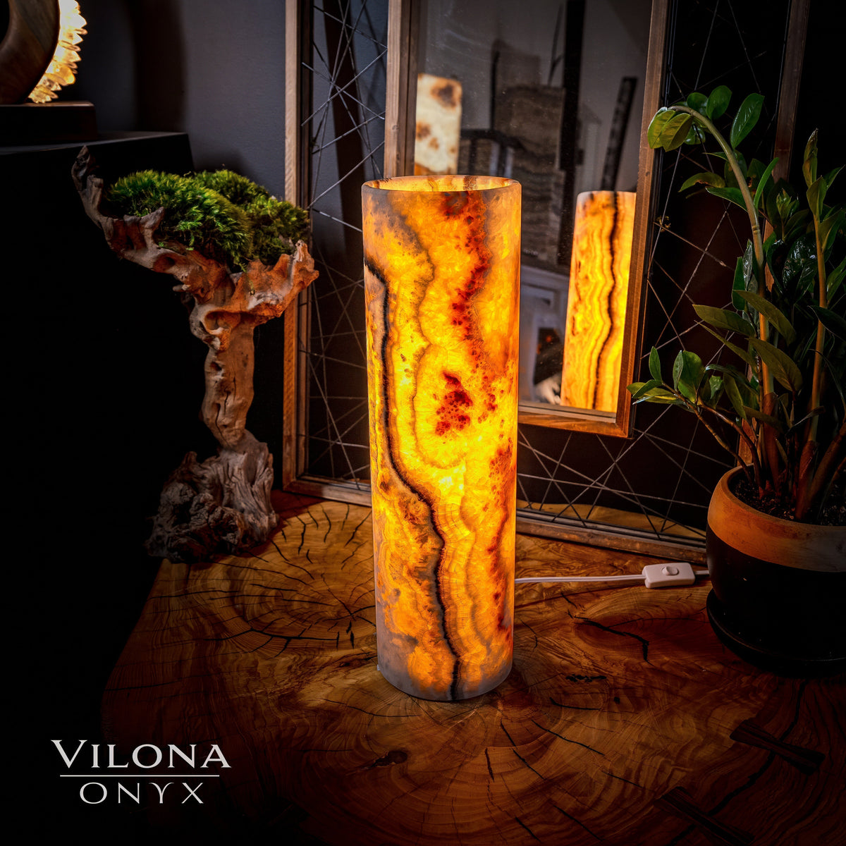 Sahara Onyx Lamp (Cylinder Table Lamp #16), photo 4 of 5