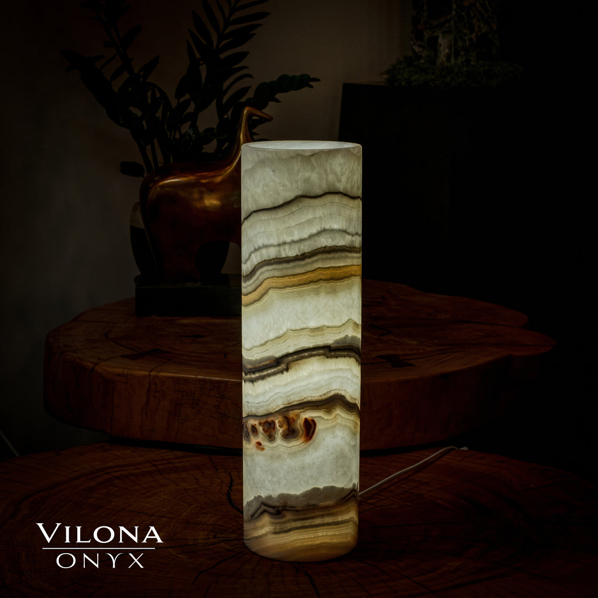 Sahara Onyx Lamp (Cylinder Table Lamp #33), photo 3 of 5