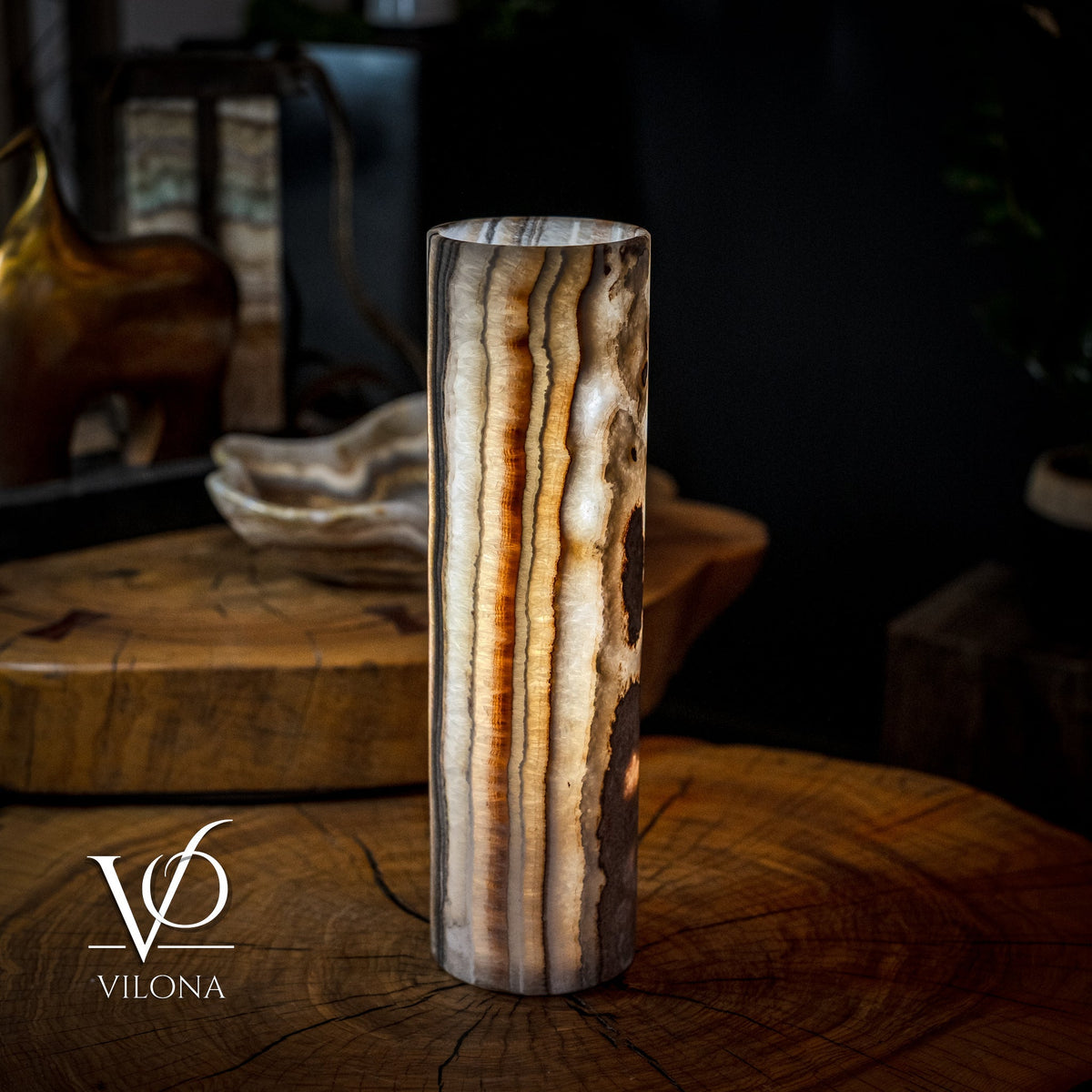 Sahara Onyx Lamp (Cylinder Table Lamp #34), photo 4 of 5