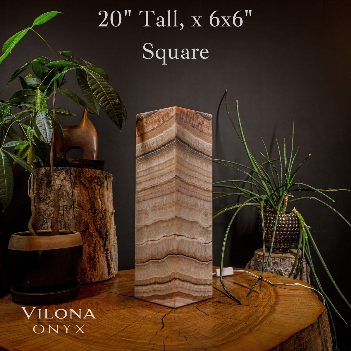 Sahara Onyx Square Crystal Table Lamp #2, photo 2 of 5
