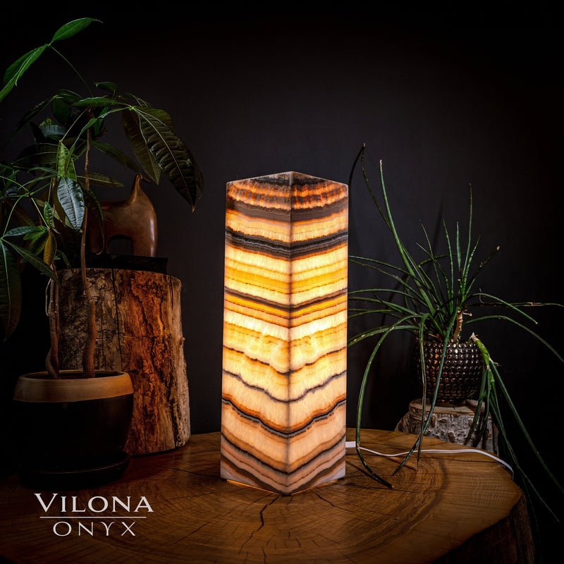 Sahara Onyx Square Crystal Table Lamp #2, photo 3 of 5