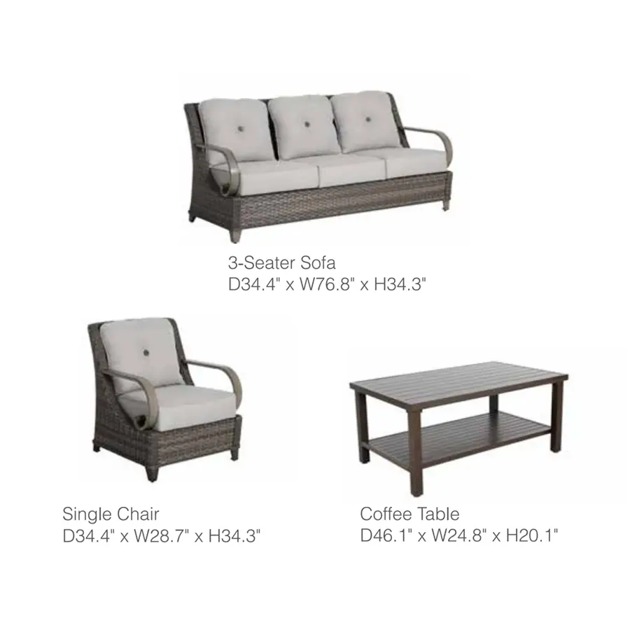Brooks 4-Piece Aluminum Living Room Set by Outdoor-USA®