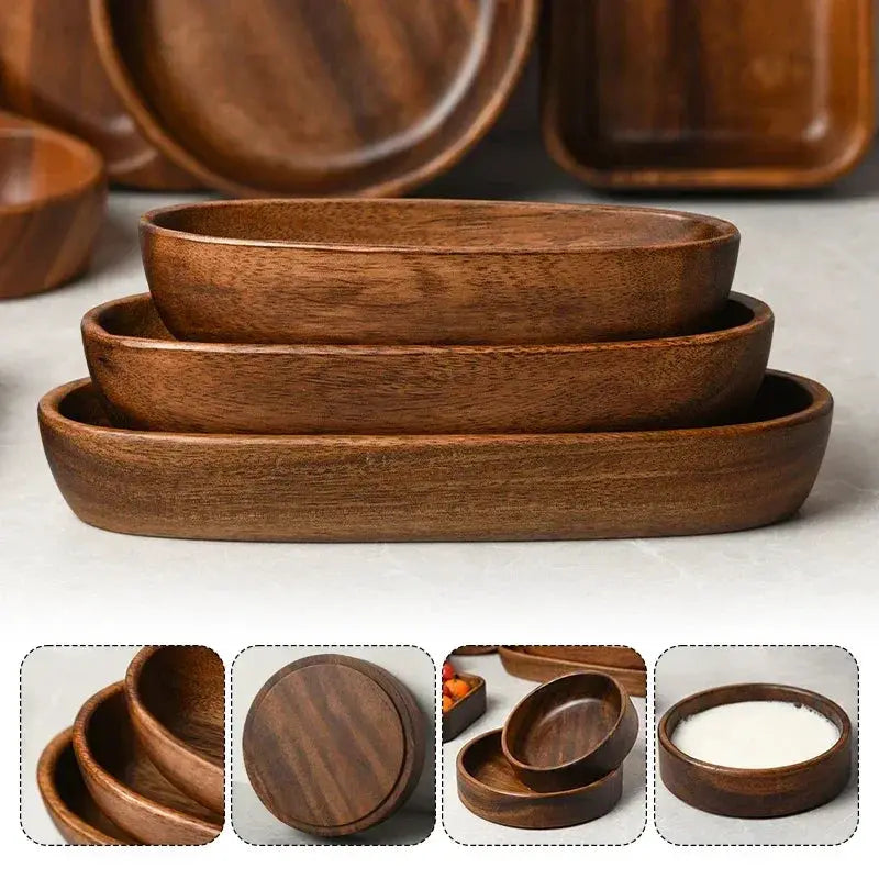 Salad Bowl - Boat-Shaped Walnut Wood by House Of Avana