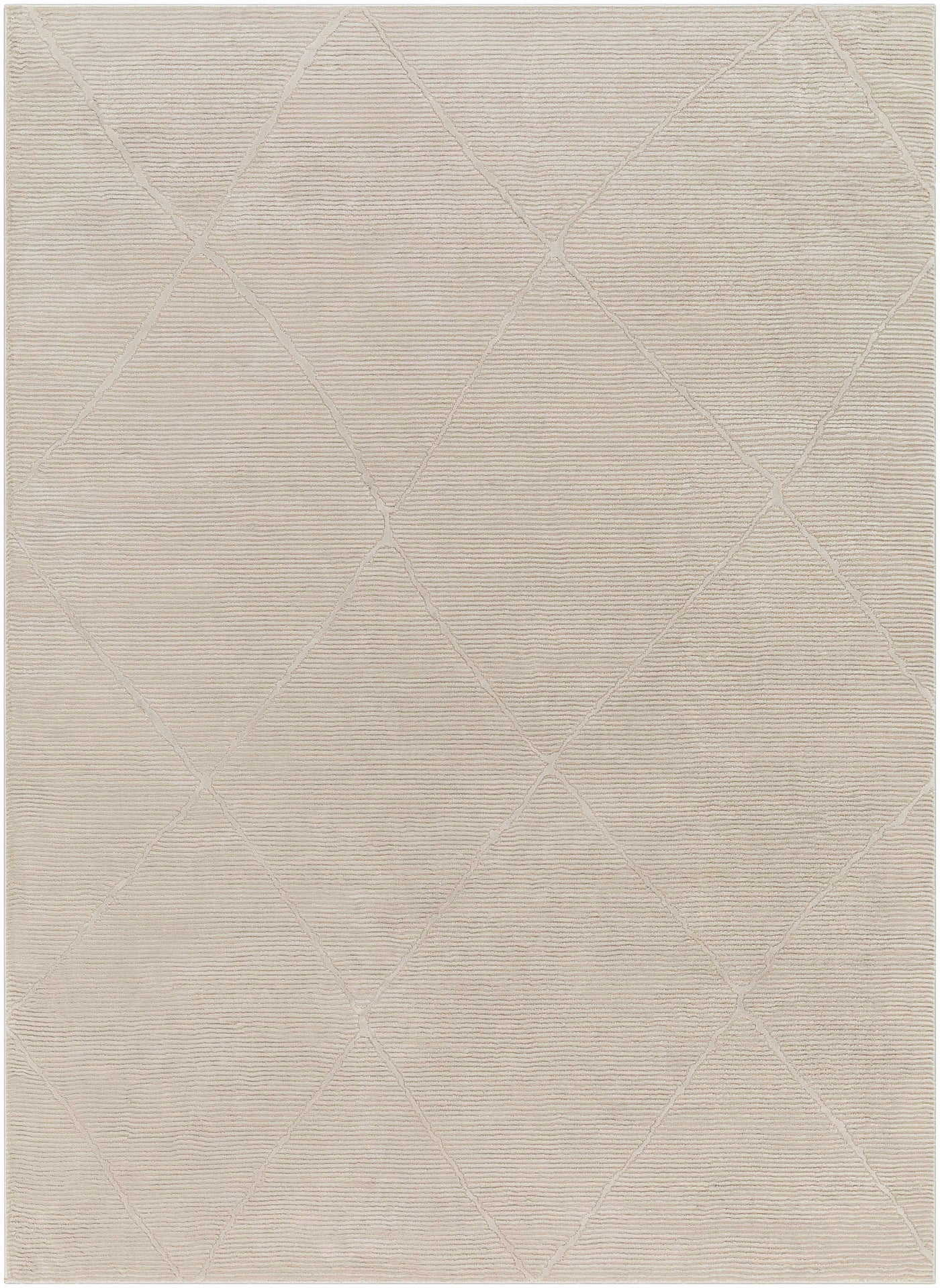Aldis Tan Plush Textured Washable Rug - Clearance by Boutique Rugs