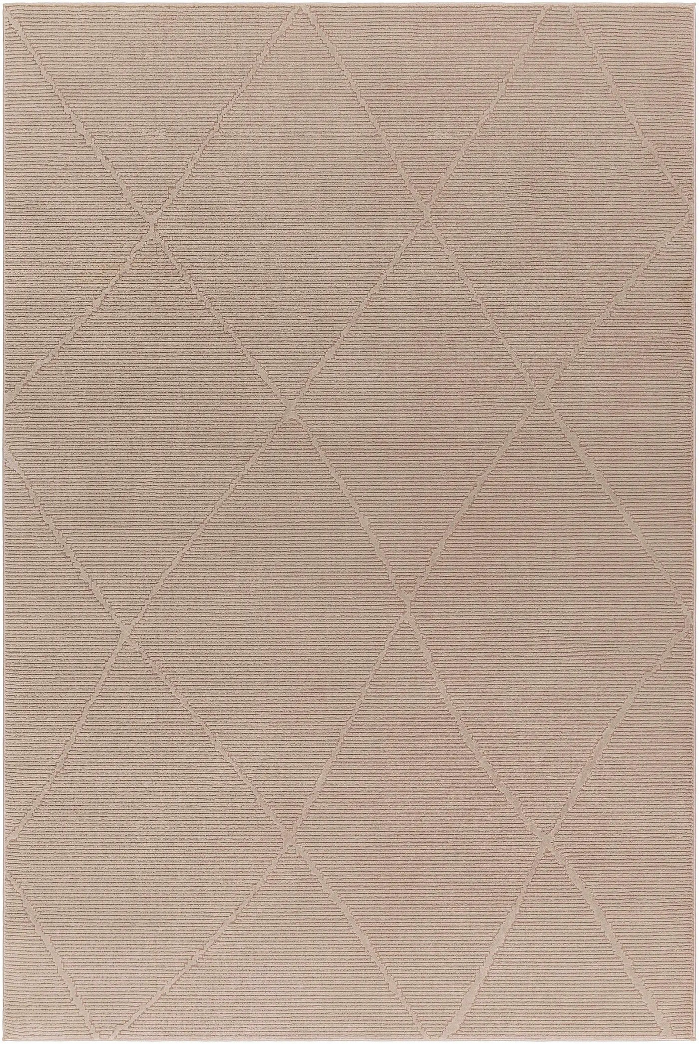 Aldis Tan Plush Textured Washable Rug - Clearance by Boutique Rugs