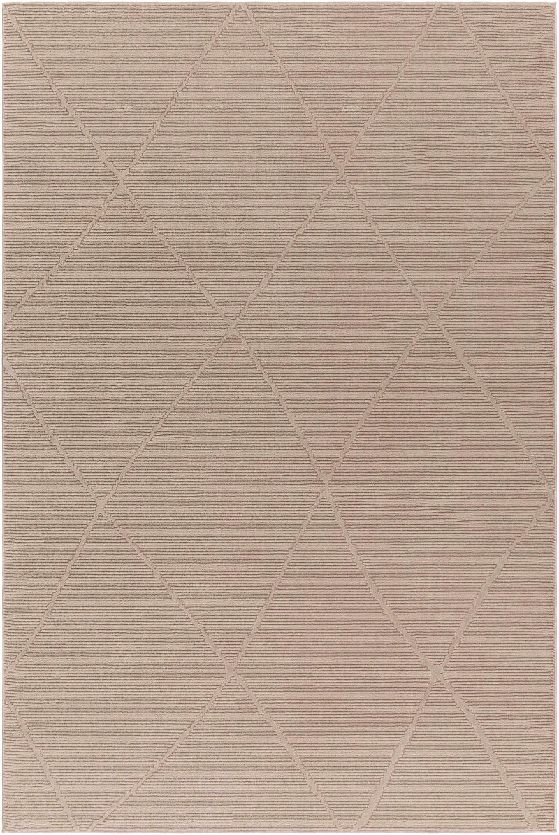 Aldis Tan Plush Textured Washable Rug - Clearance by Boutique Rugs