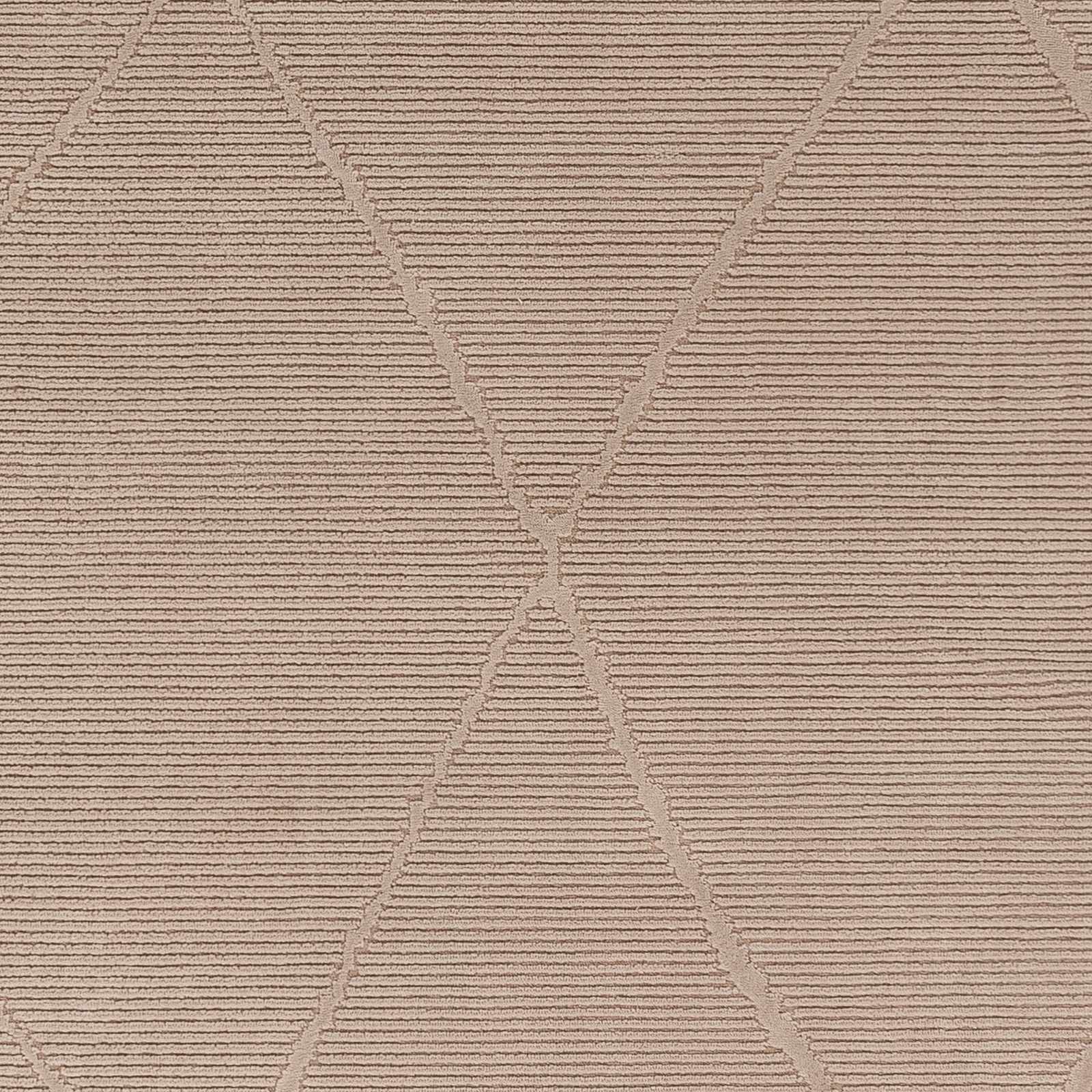 Aldis Tan Plush Textured Washable Rug - Clearance by Boutique Rugs