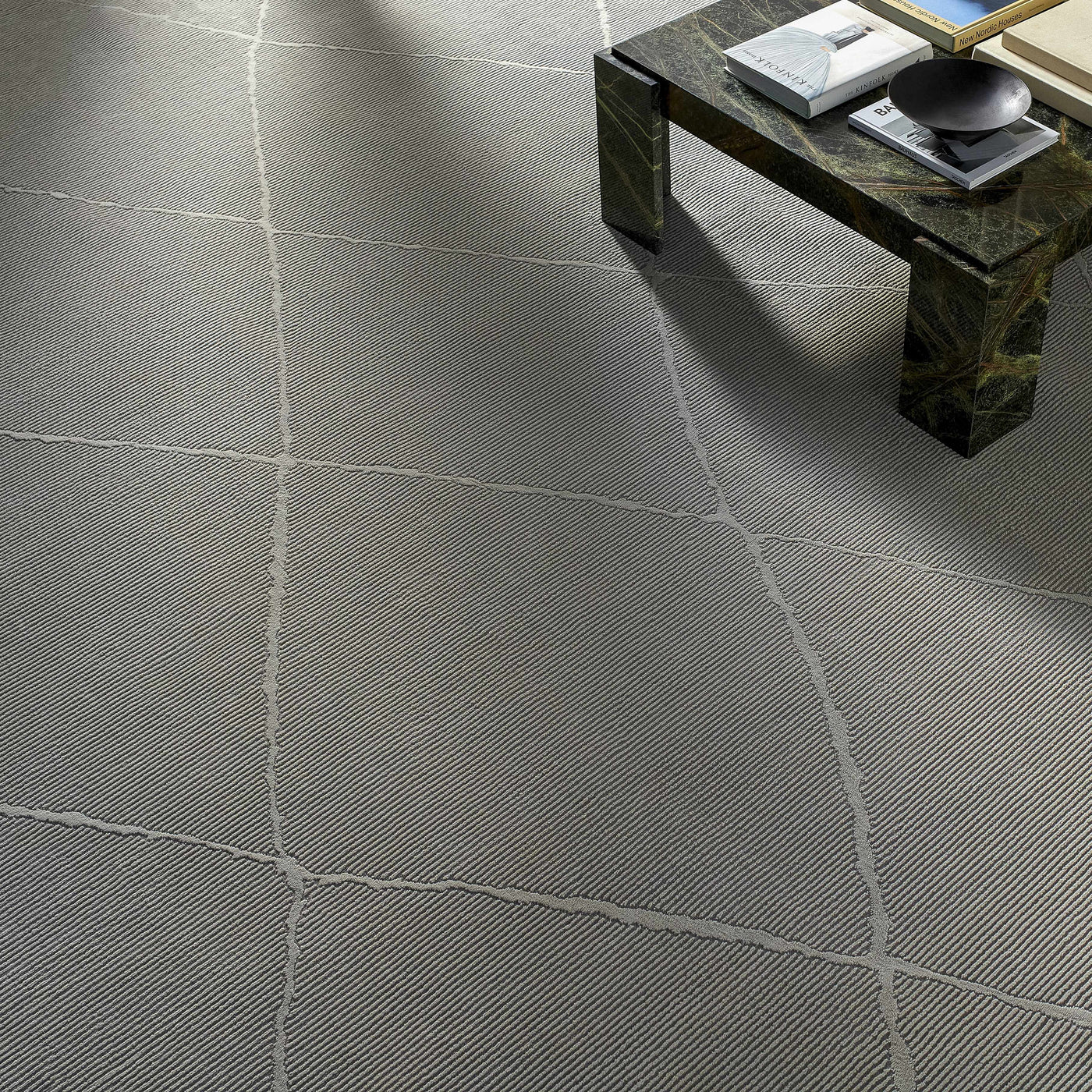 Aldis Grey Plush Textured Washable Rug - Clearance by Boutique Rugs