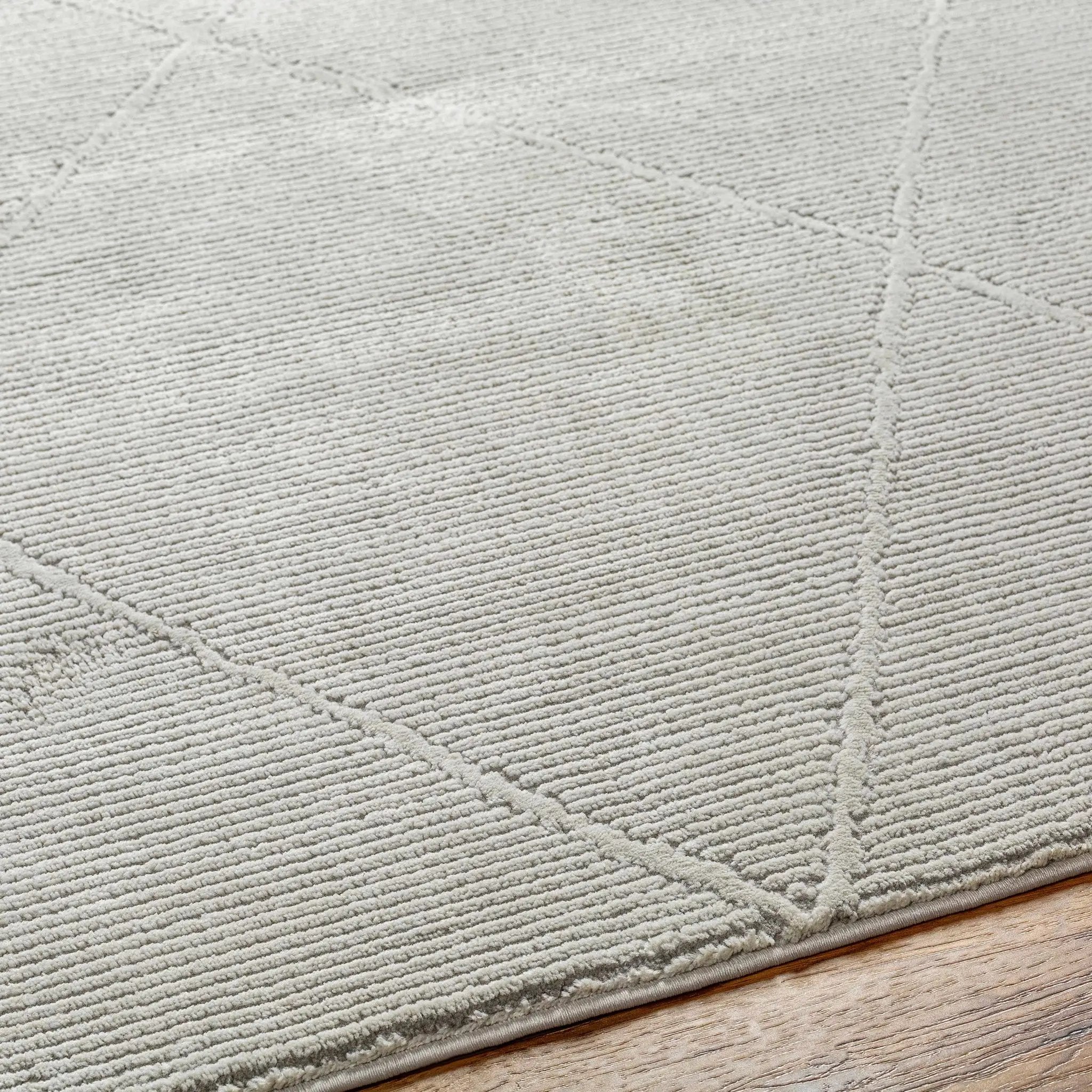 Aldis Grey Plush Textured Washable Rug - Clearance by Boutique Rugs
