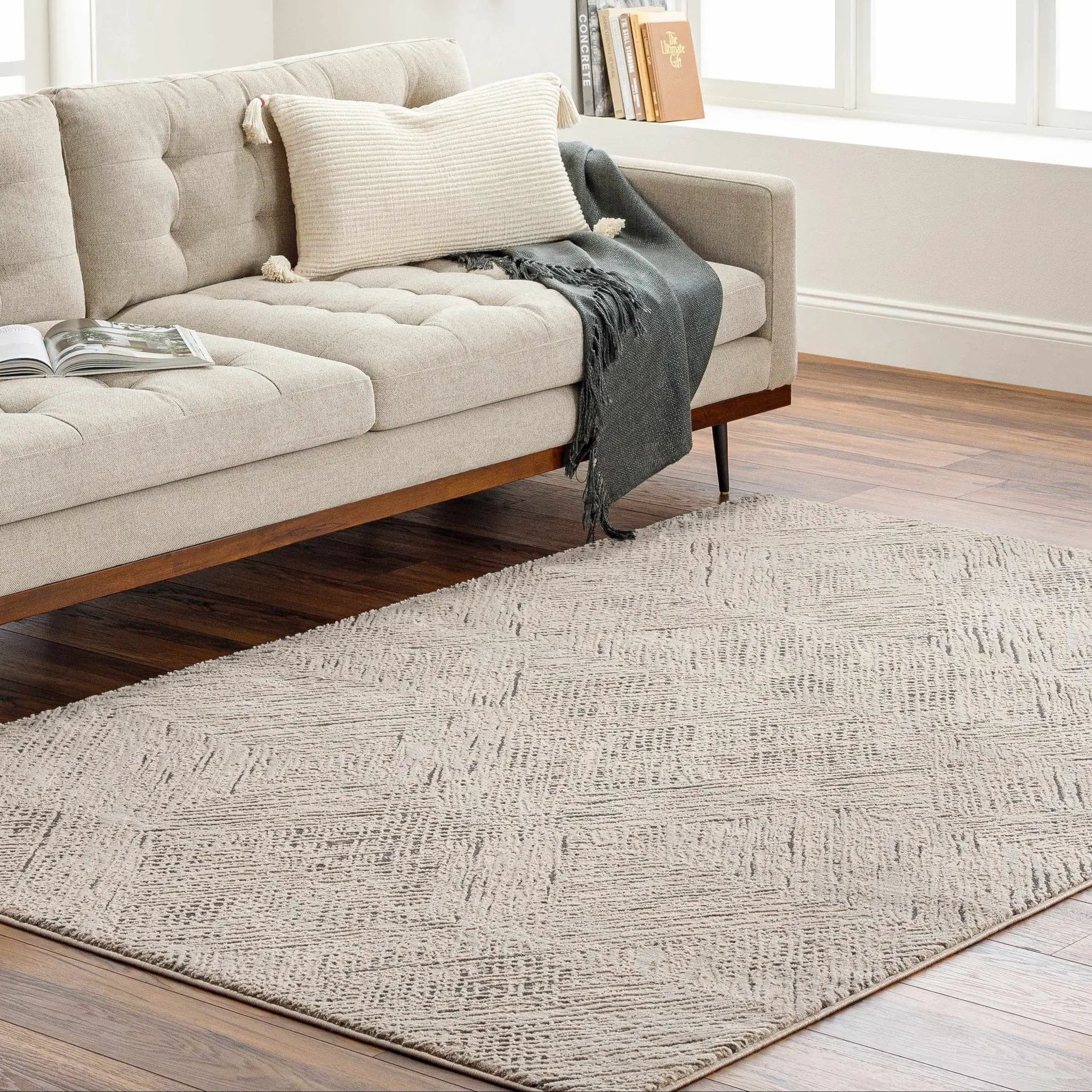 Garza Diamond Textured Washable Rug by Boutique Rugs