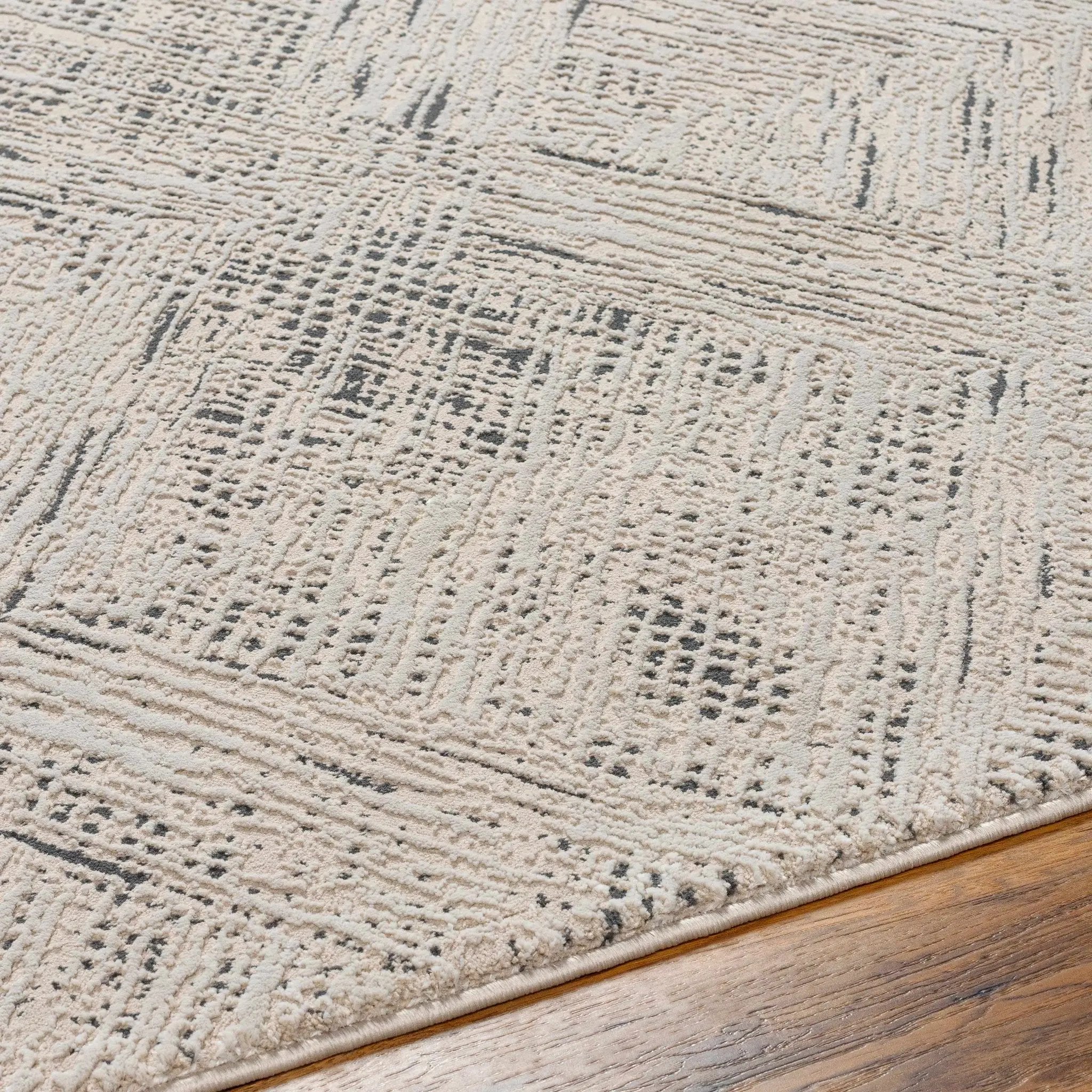 Garza Diamond Textured Washable Rug by Boutique Rugs