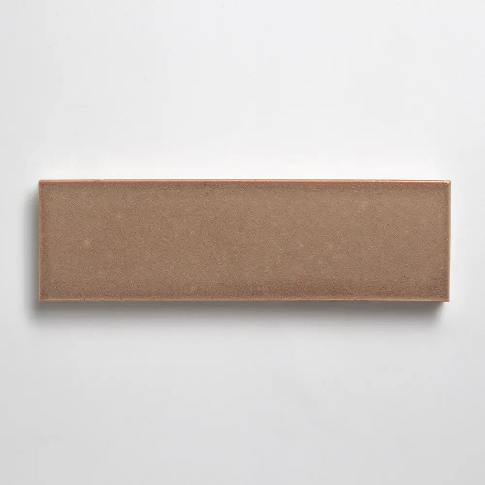 Salmon Leather Subway Glazed Terracotta Tiles 2 1/4x7 9/16 by Stonetiledepot