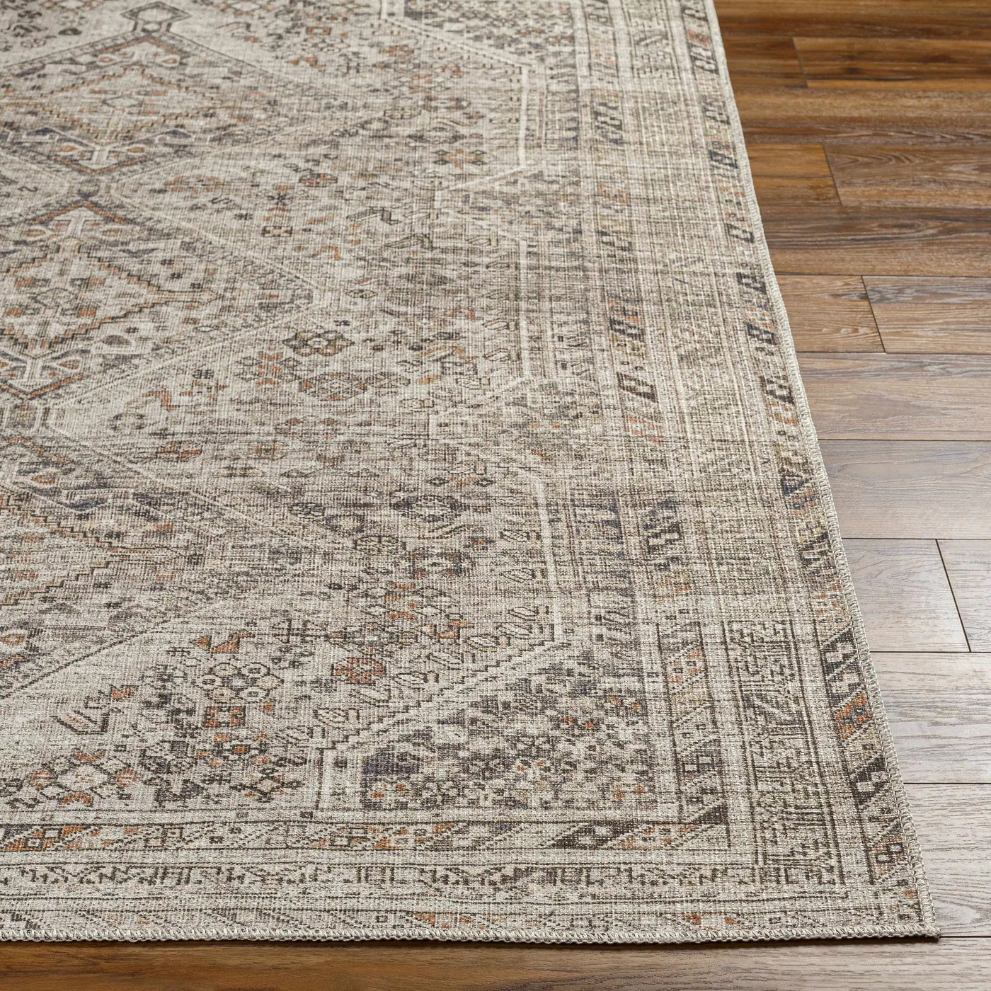Barny Beige Flat Pile Washable Rug by Boutique Rugs