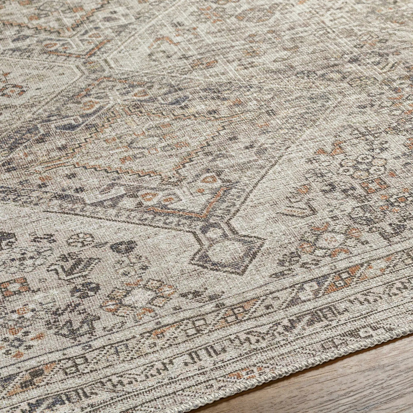 Barny Beige Flat Pile Washable Rug by Boutique Rugs