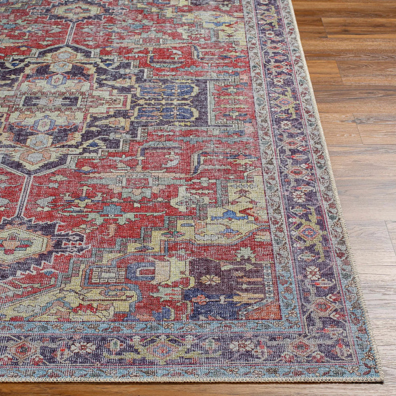 Reza Red Washable Rug - Clearance by Boutique Rugs