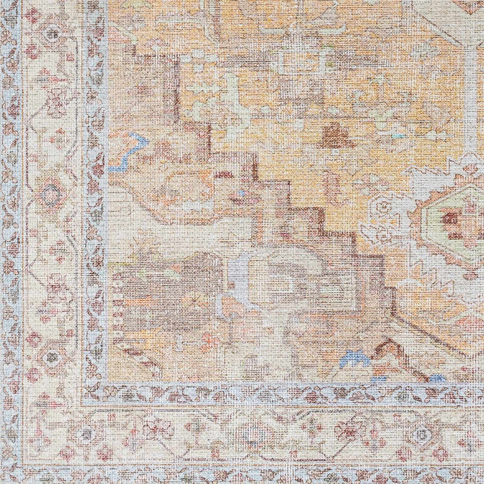 Reza Mustard Washable Rug - Clearance by Boutique Rugs