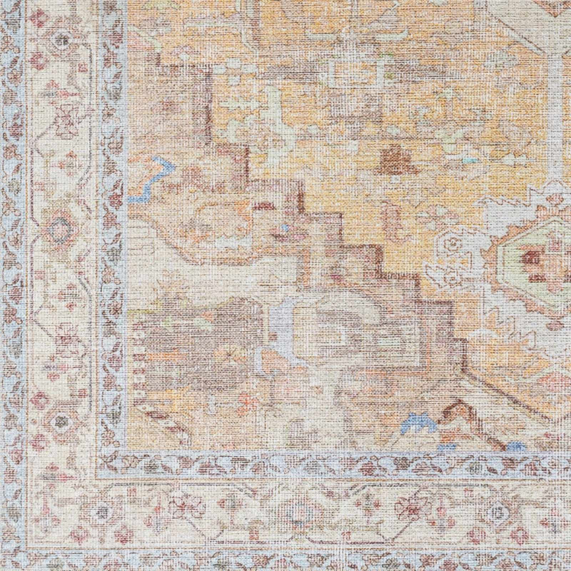 Reza Mustard Washable Rug - Clearance by Boutique Rugs