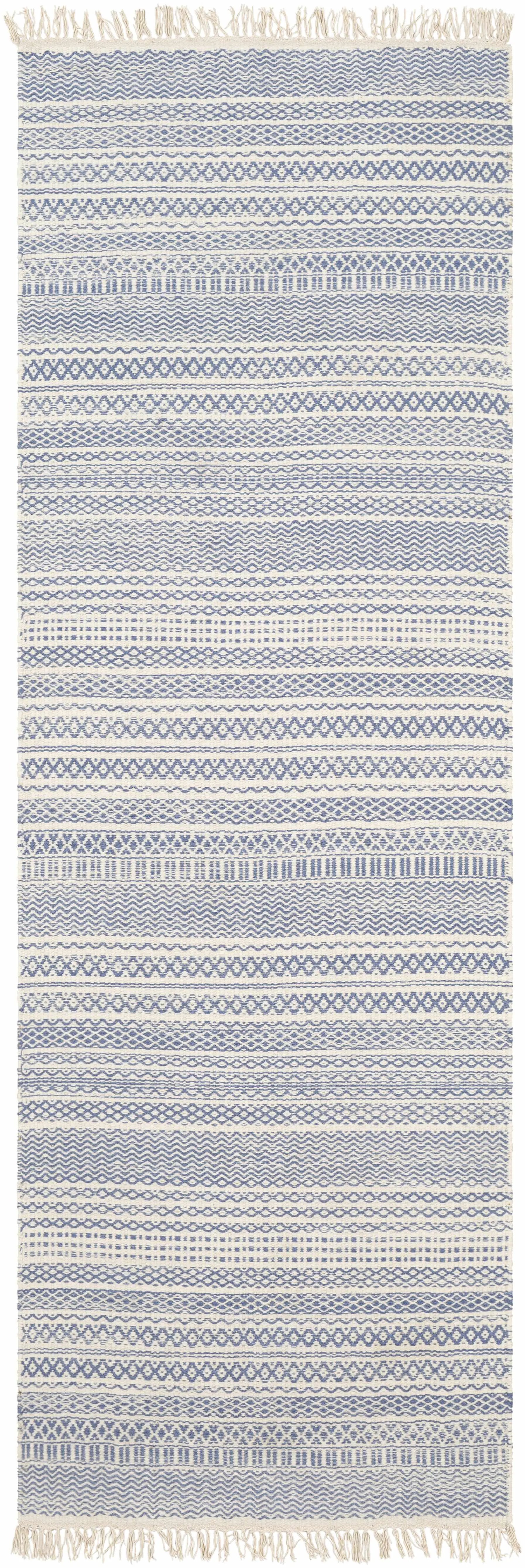Sanc Blue/Cream Flatweave Wool Rug - Clearance by Boutique Rugs