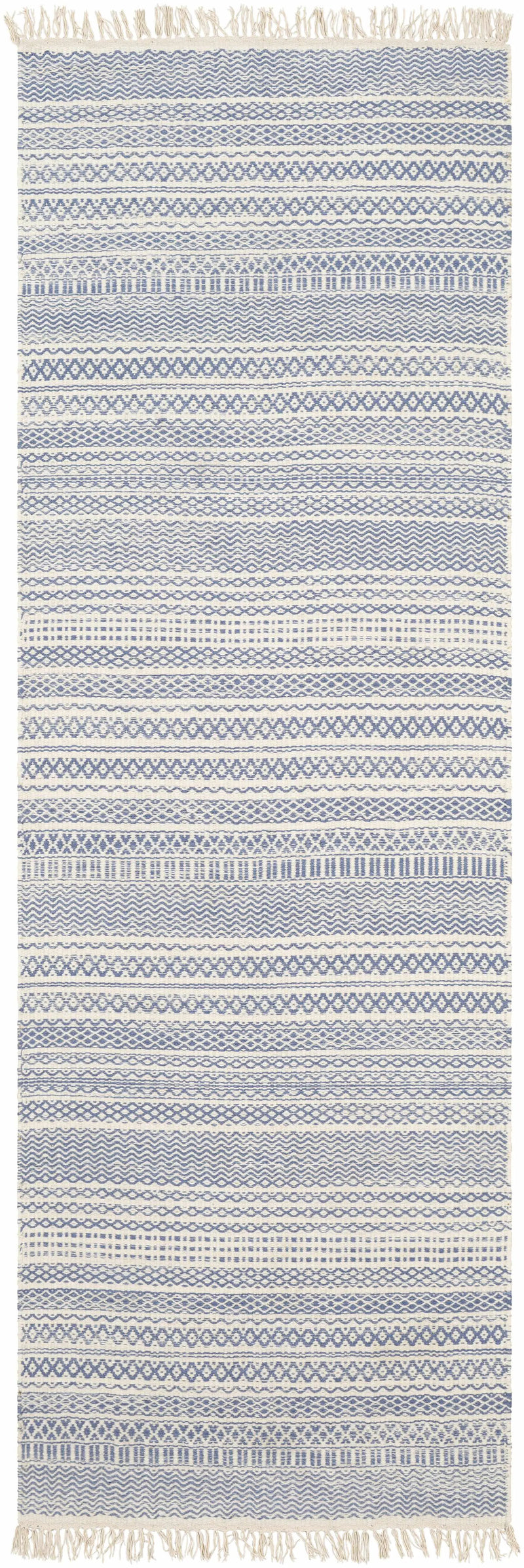 Sanc Blue/Cream Flatweave Wool Rug - Clearance by Boutique Rugs