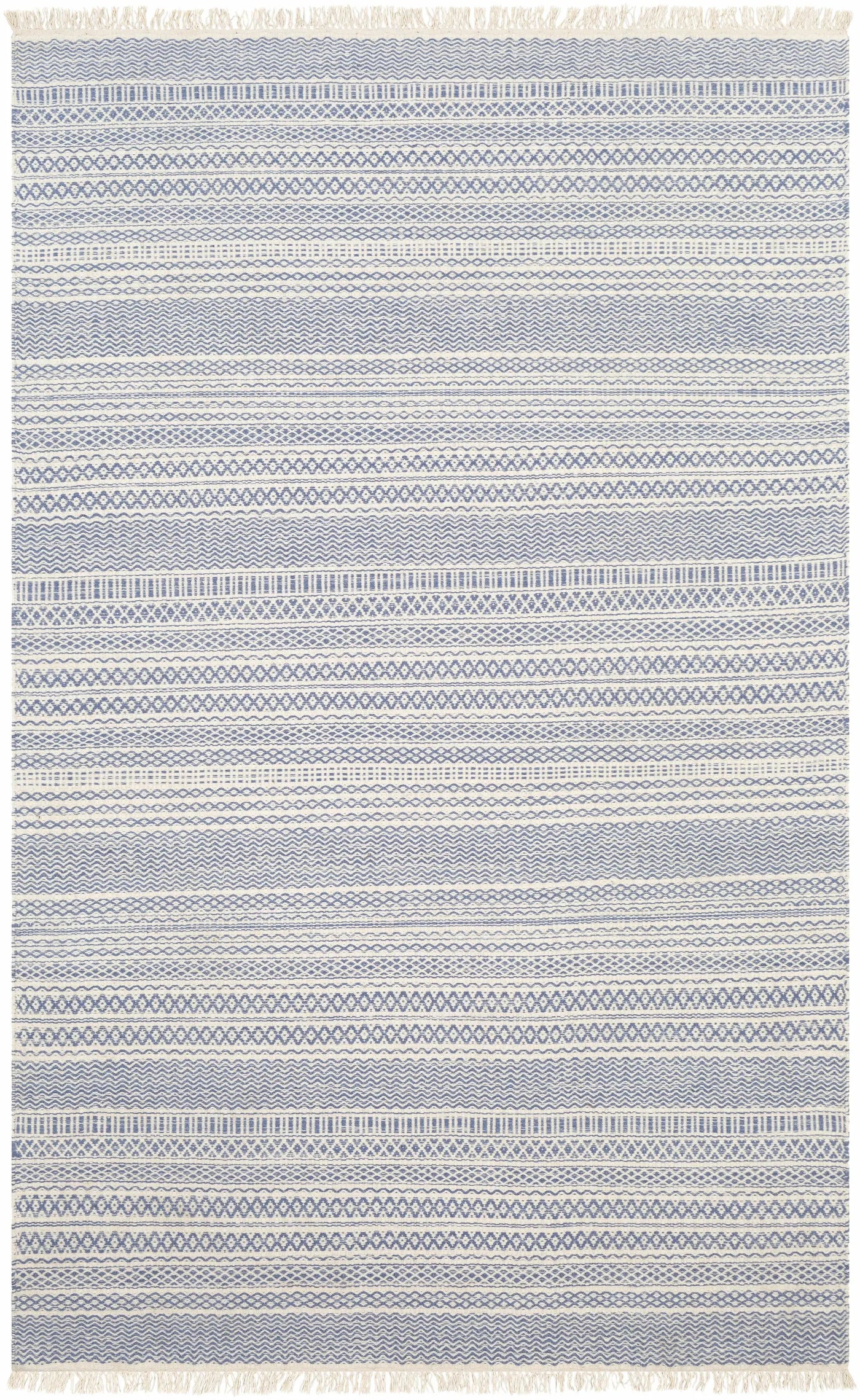 Sanc Blue/Cream Flatweave Wool Rug - Clearance by Boutique Rugs
