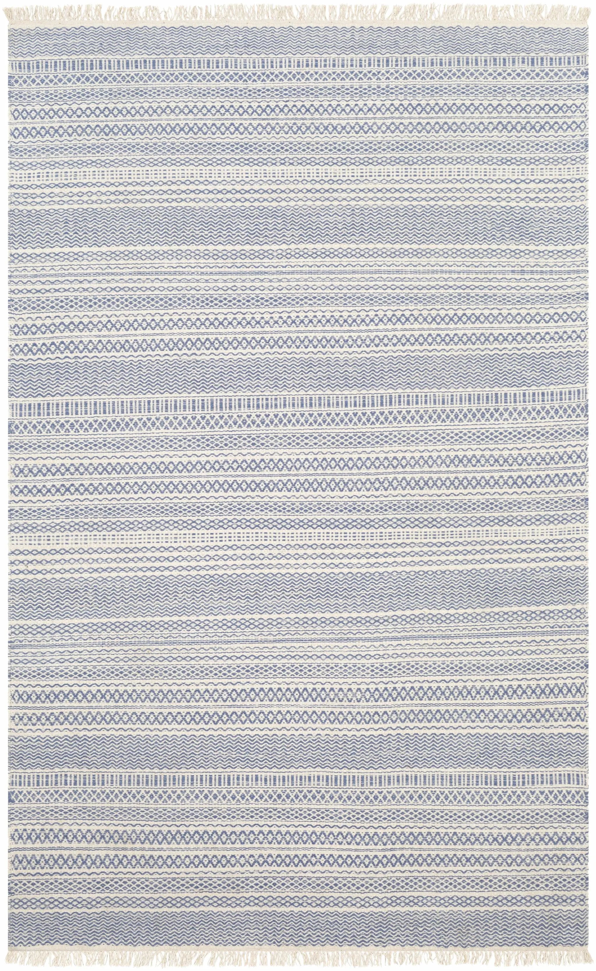 Sanc Blue/Cream Flatweave Wool Rug - Clearance by Boutique Rugs